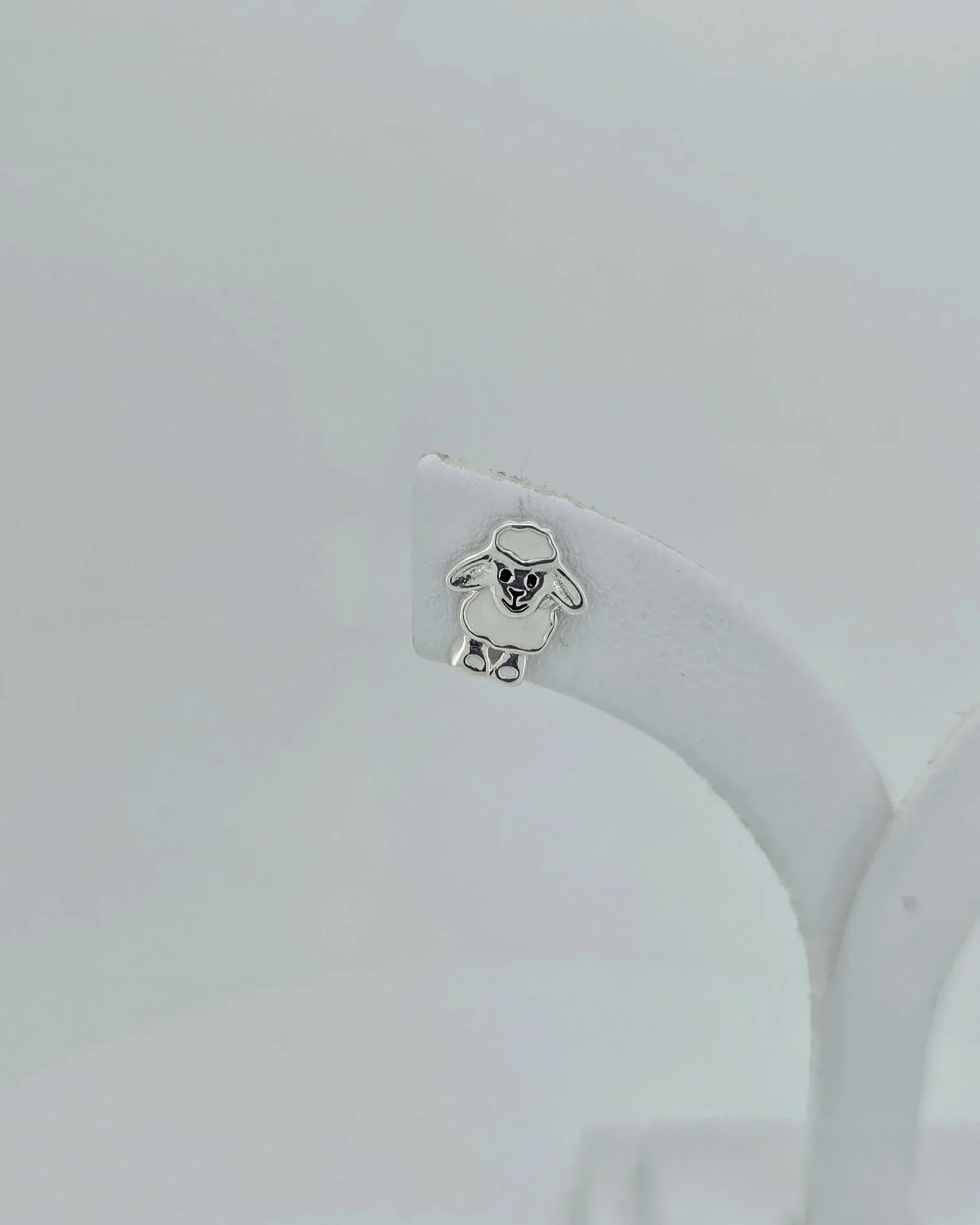 Sterling Silver Ba Ba White Sheep Studs