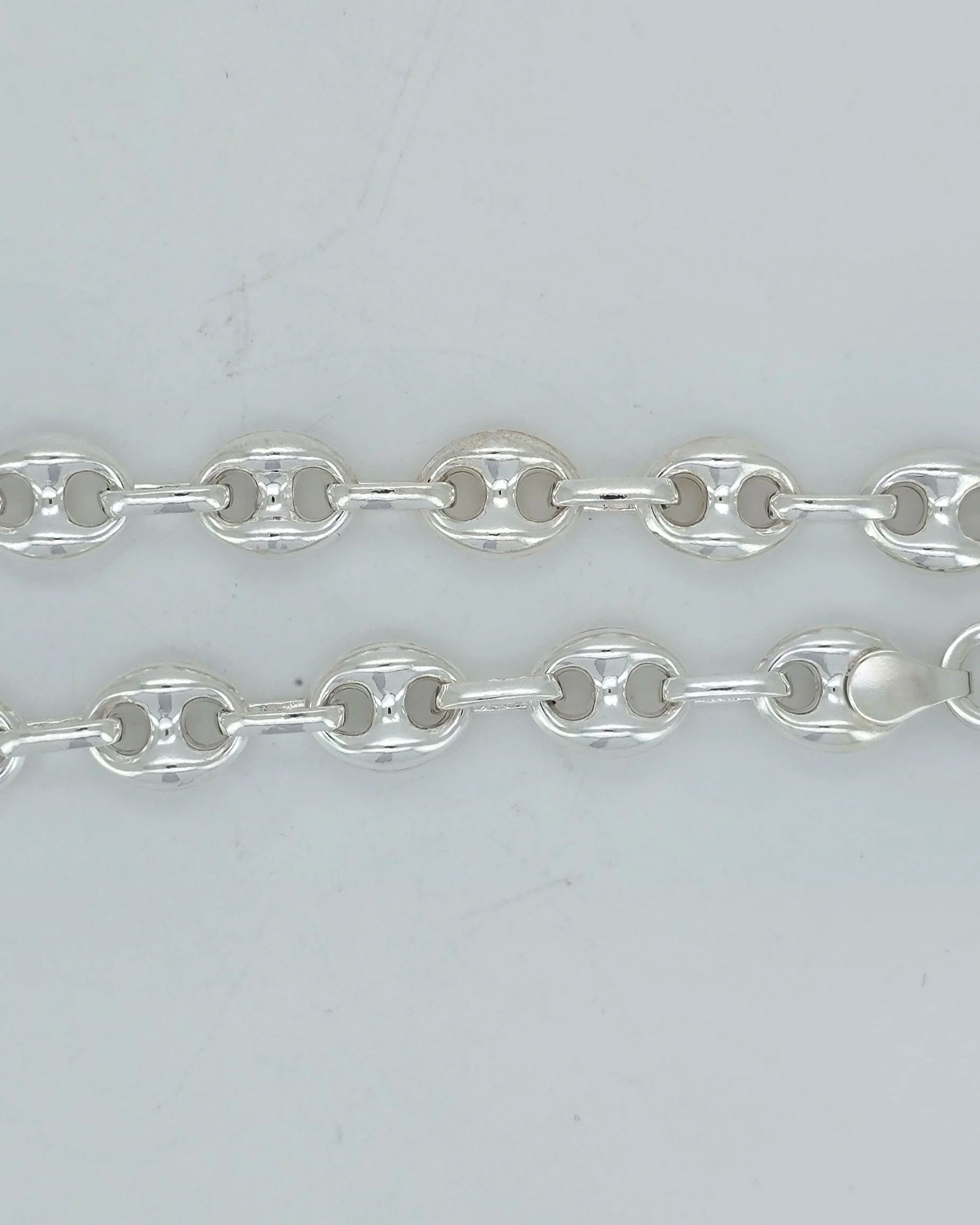 Silver Puffed Mariner Anchor Bracelet