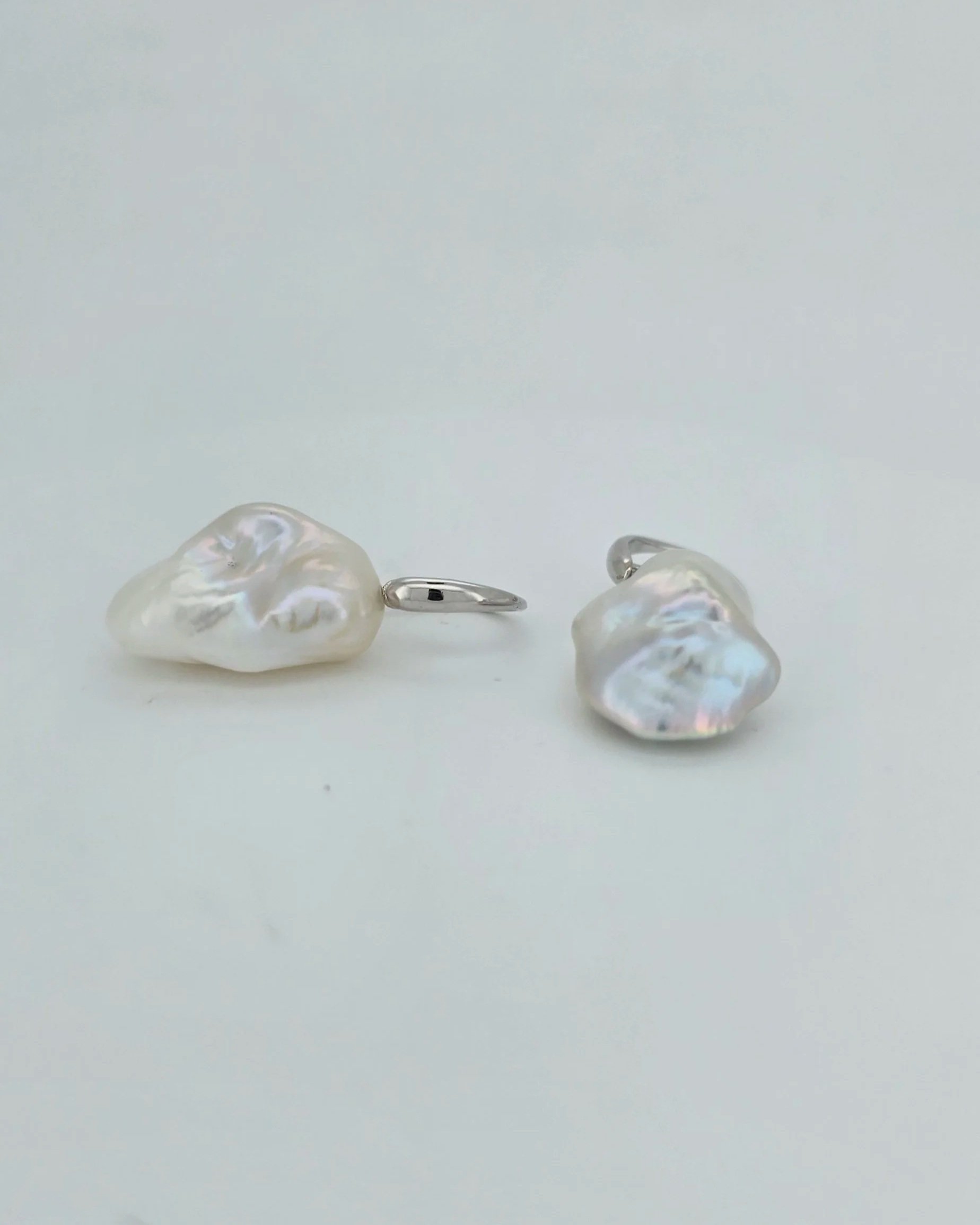 Sterling Silver Keshi Pearl Earrings