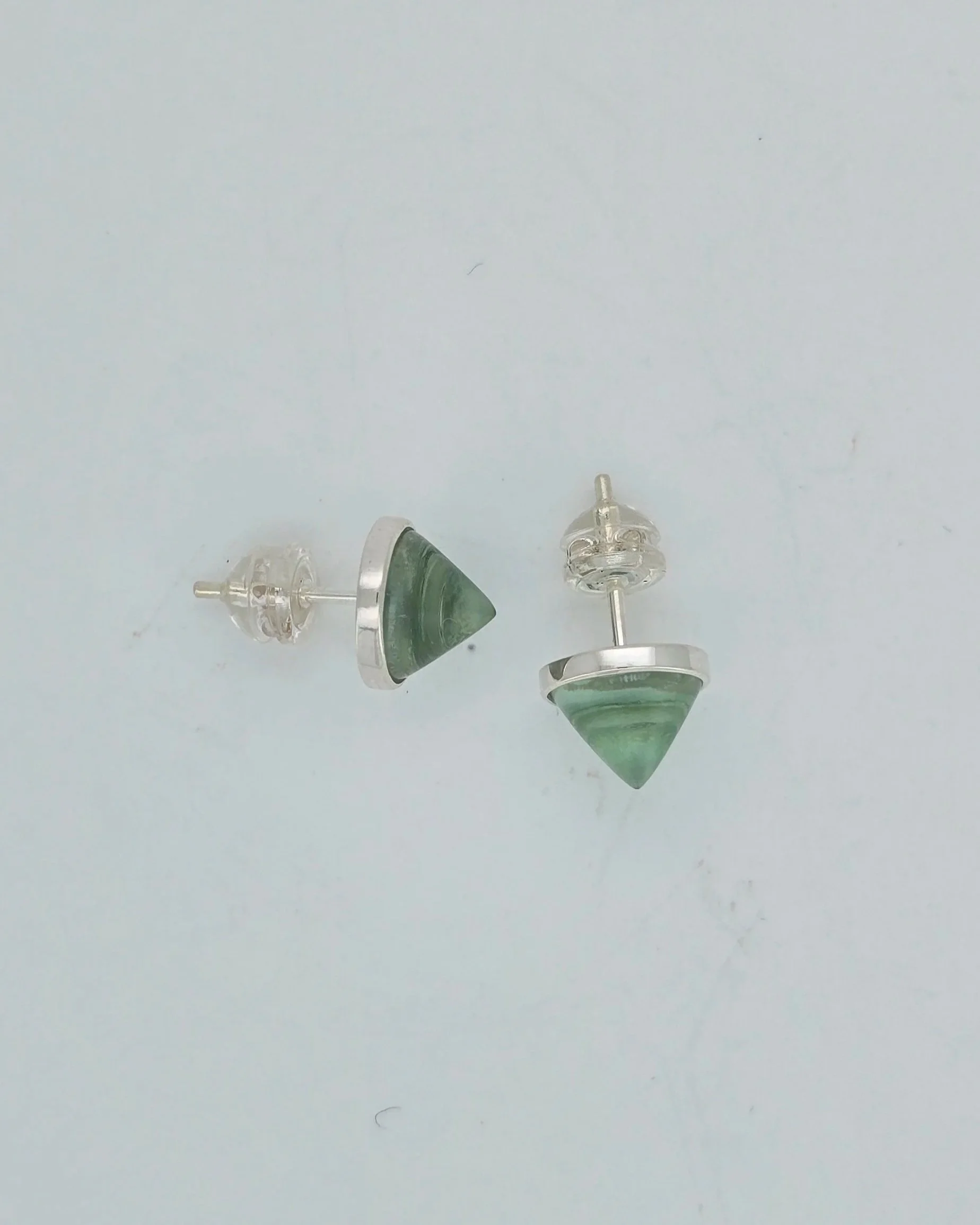 Sterling Silver Cone-Shaped Flourite Studs