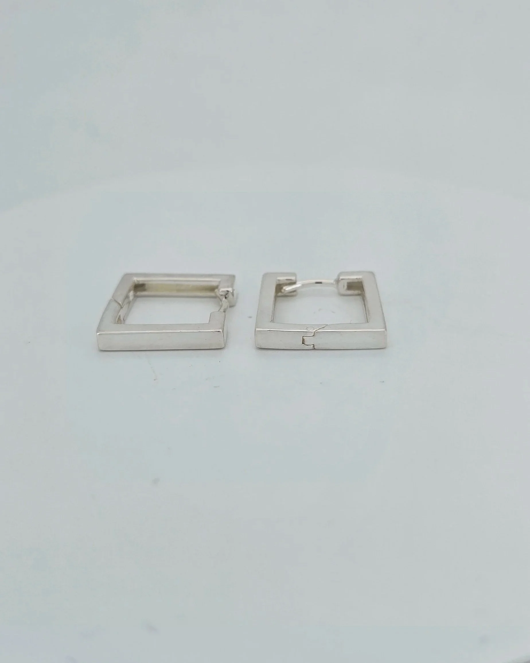 Sterling Silver Square Huggie Earrings