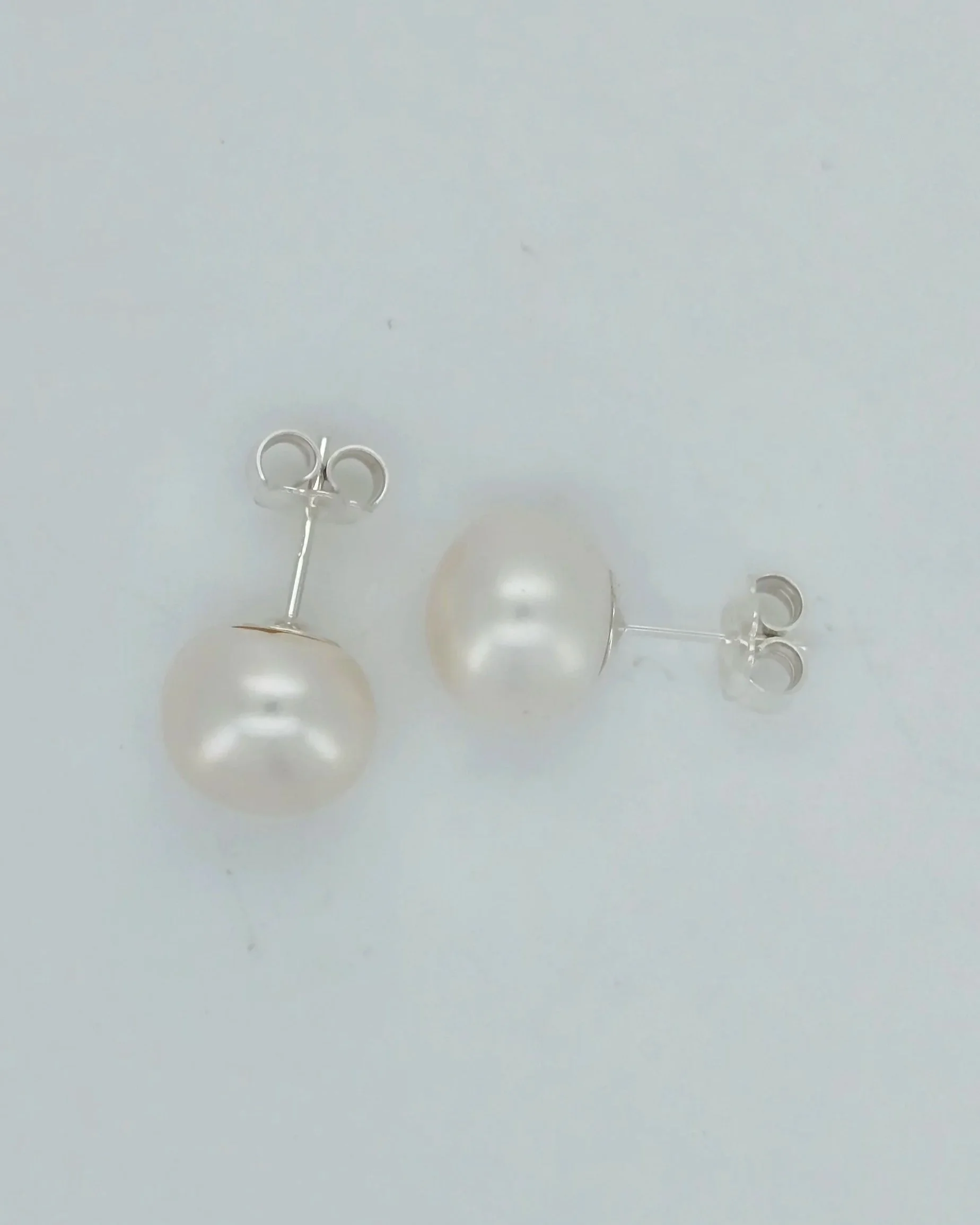 Sterling Silver Pearl Stud Earrings