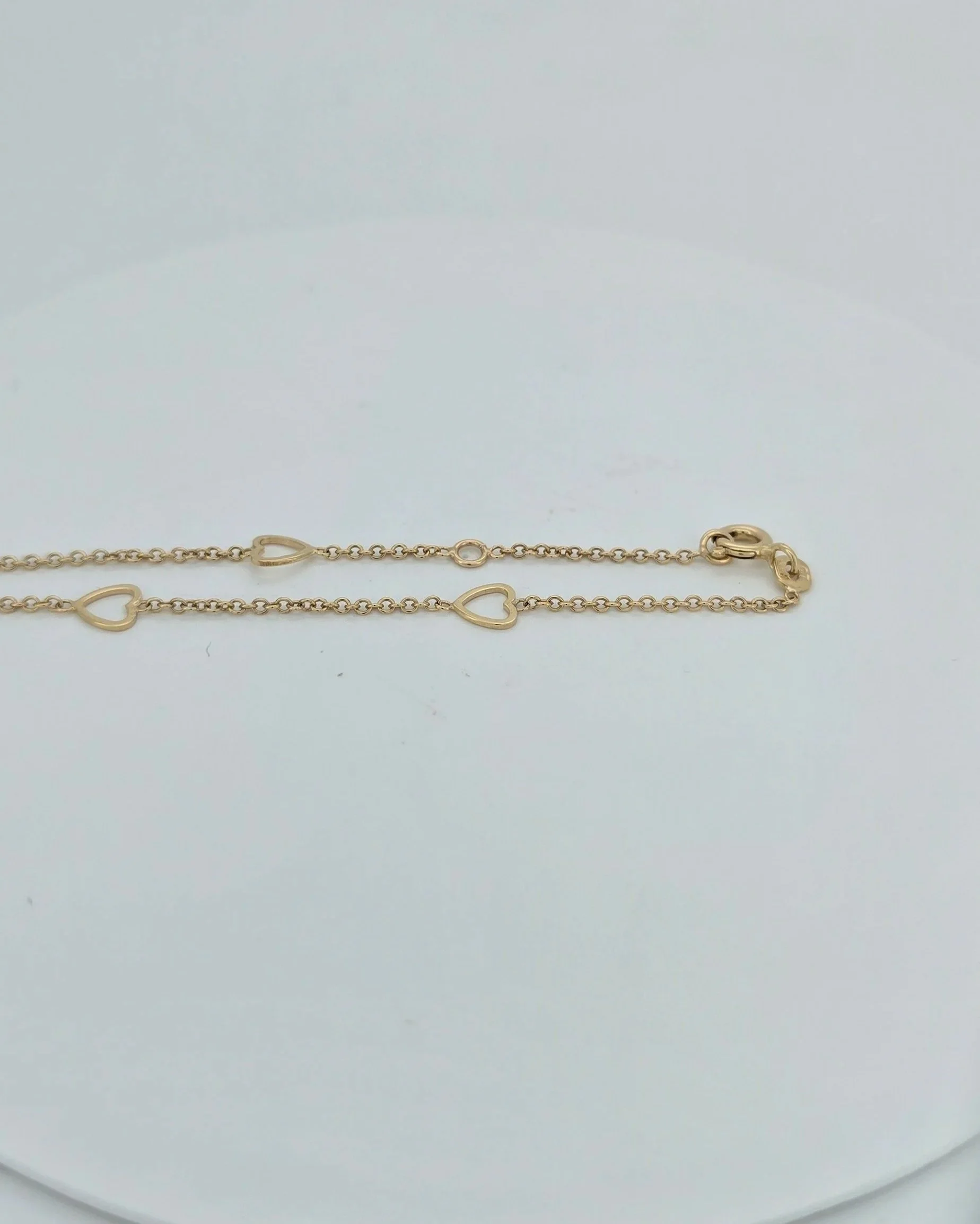 9ct Gold Bracelet with Open Heart Charms