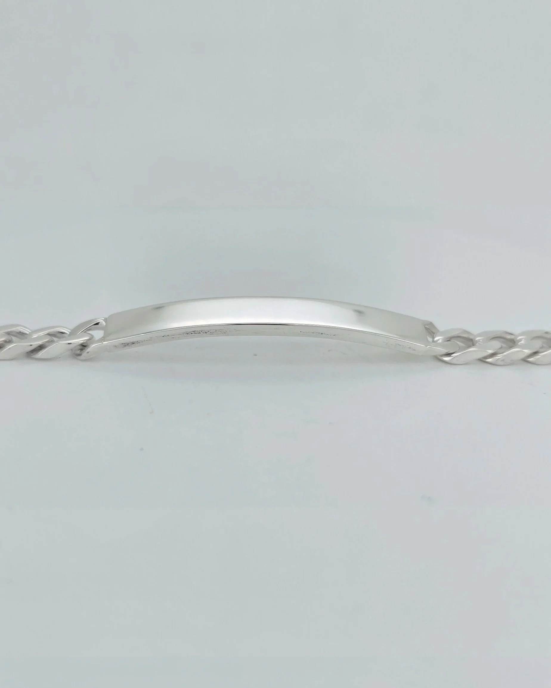 Sterling Silver Diamond Cut Curb ID Bracelet
