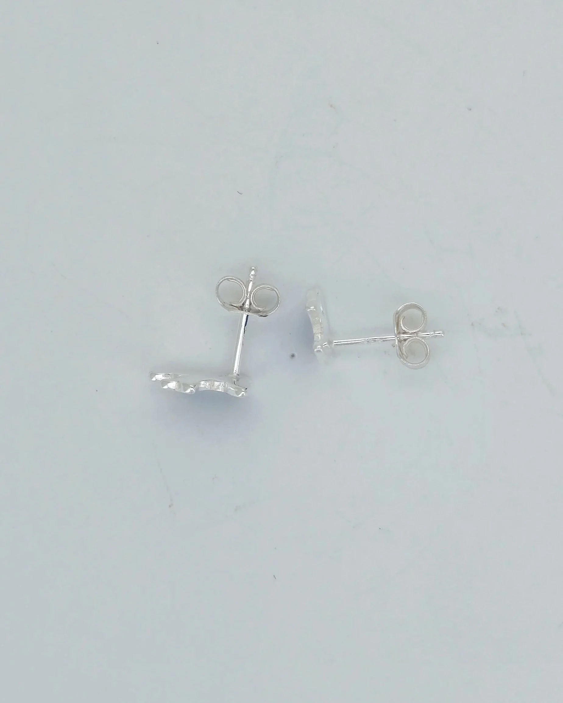 Sterling Silver blue enamel bird studs