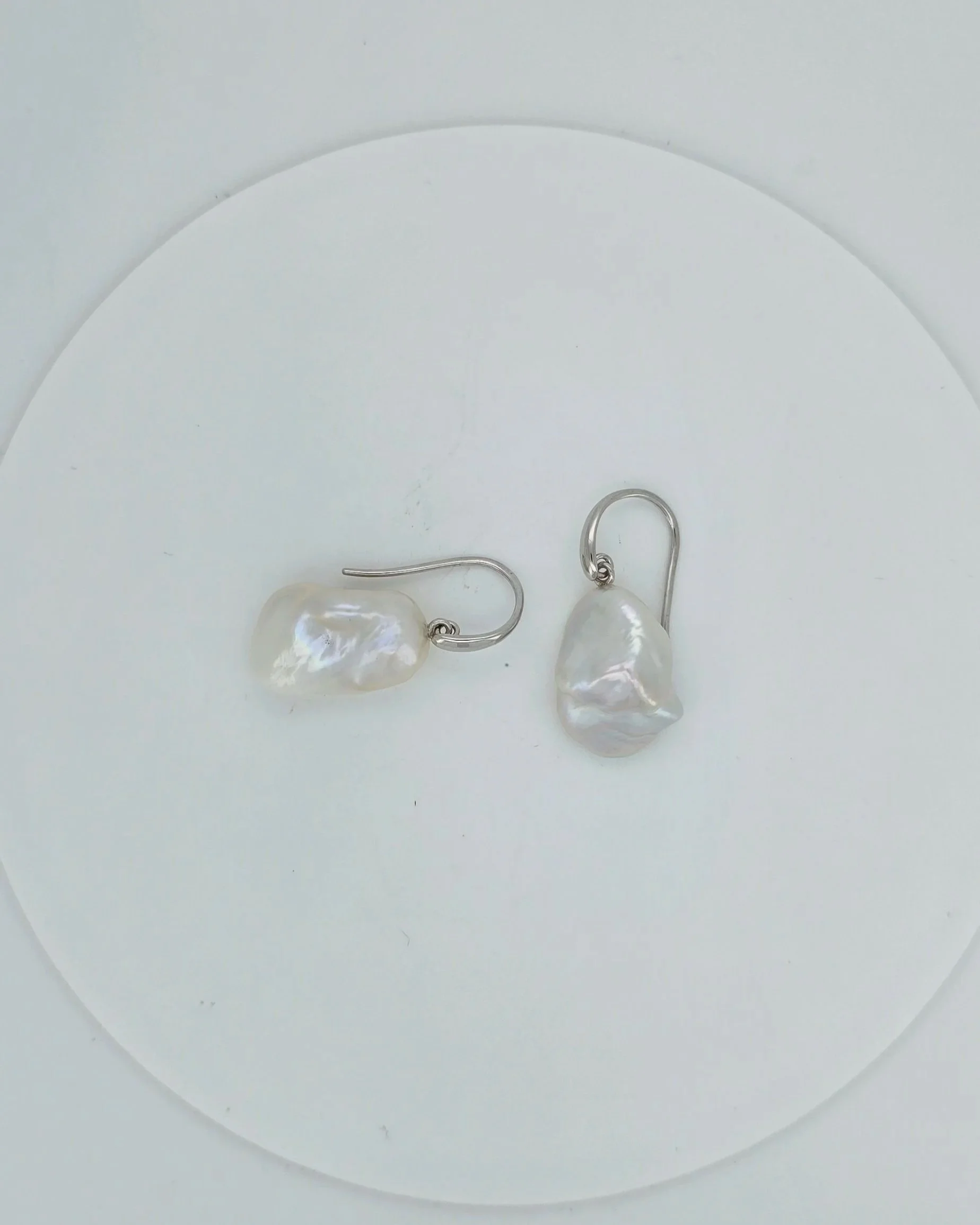 Sterling Silver Keshi Pearl Earrings