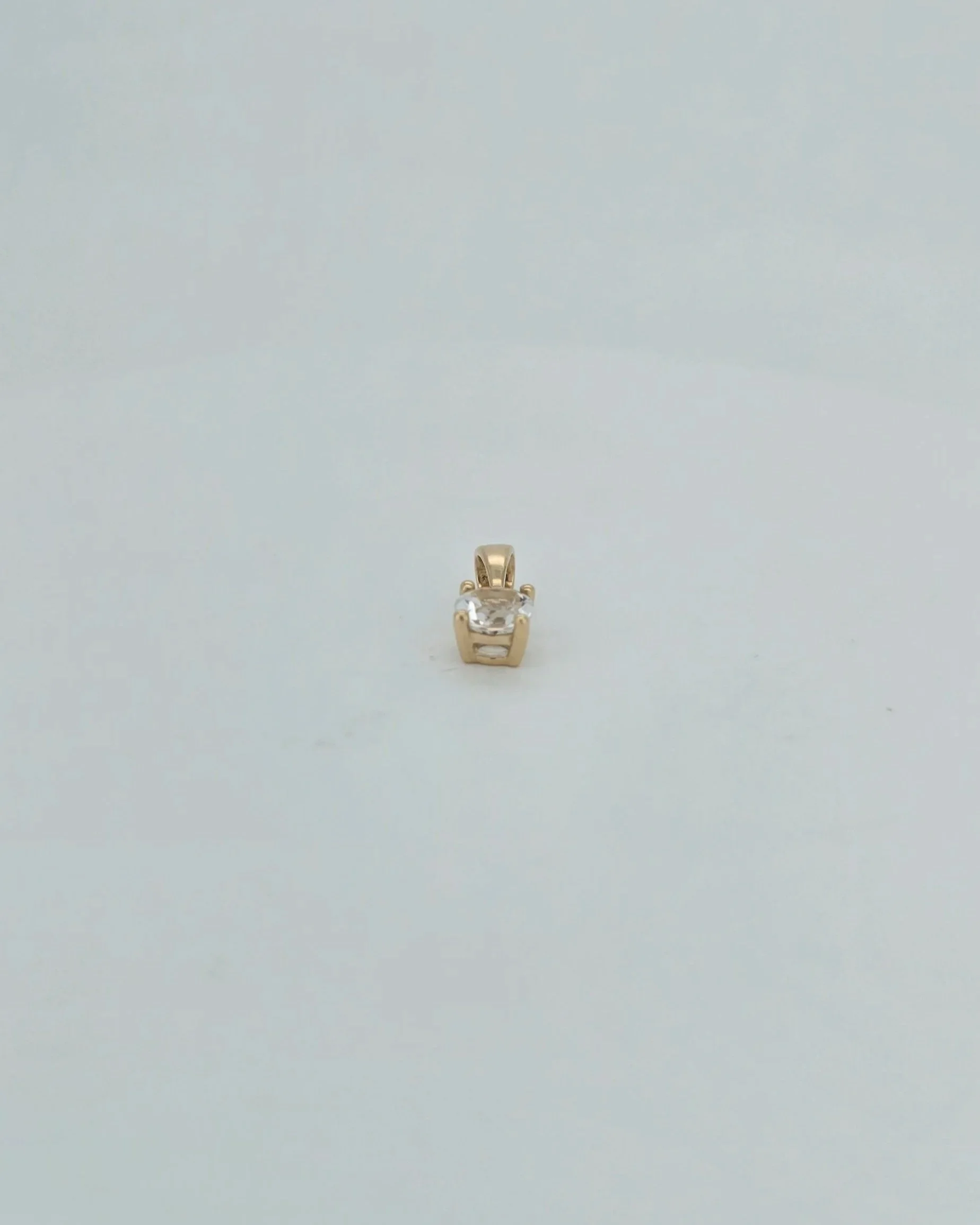 9ct Yellow Gold April Birthstone Pendant with White Topaz