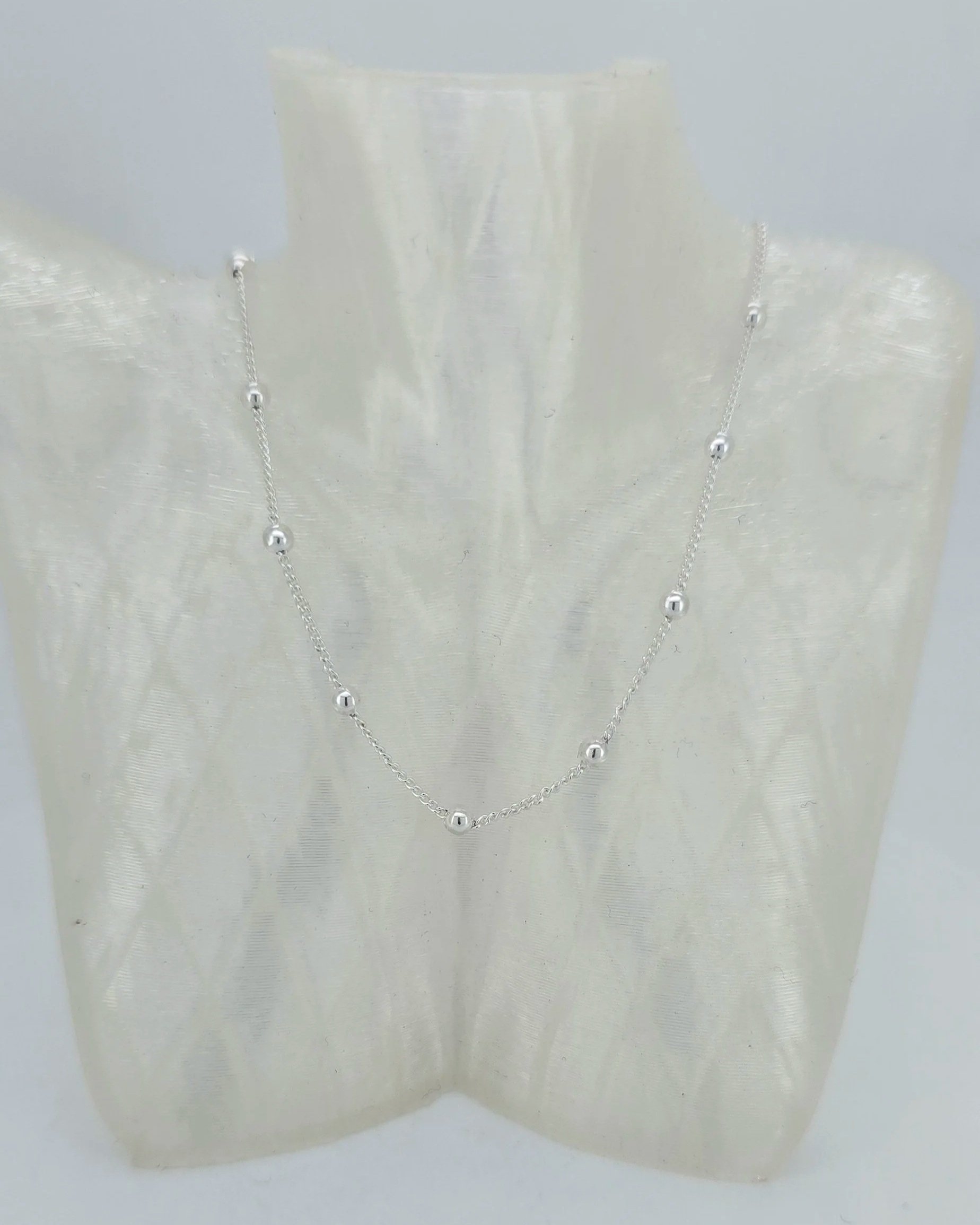 Sterling Silver Diamond Cut Necklace