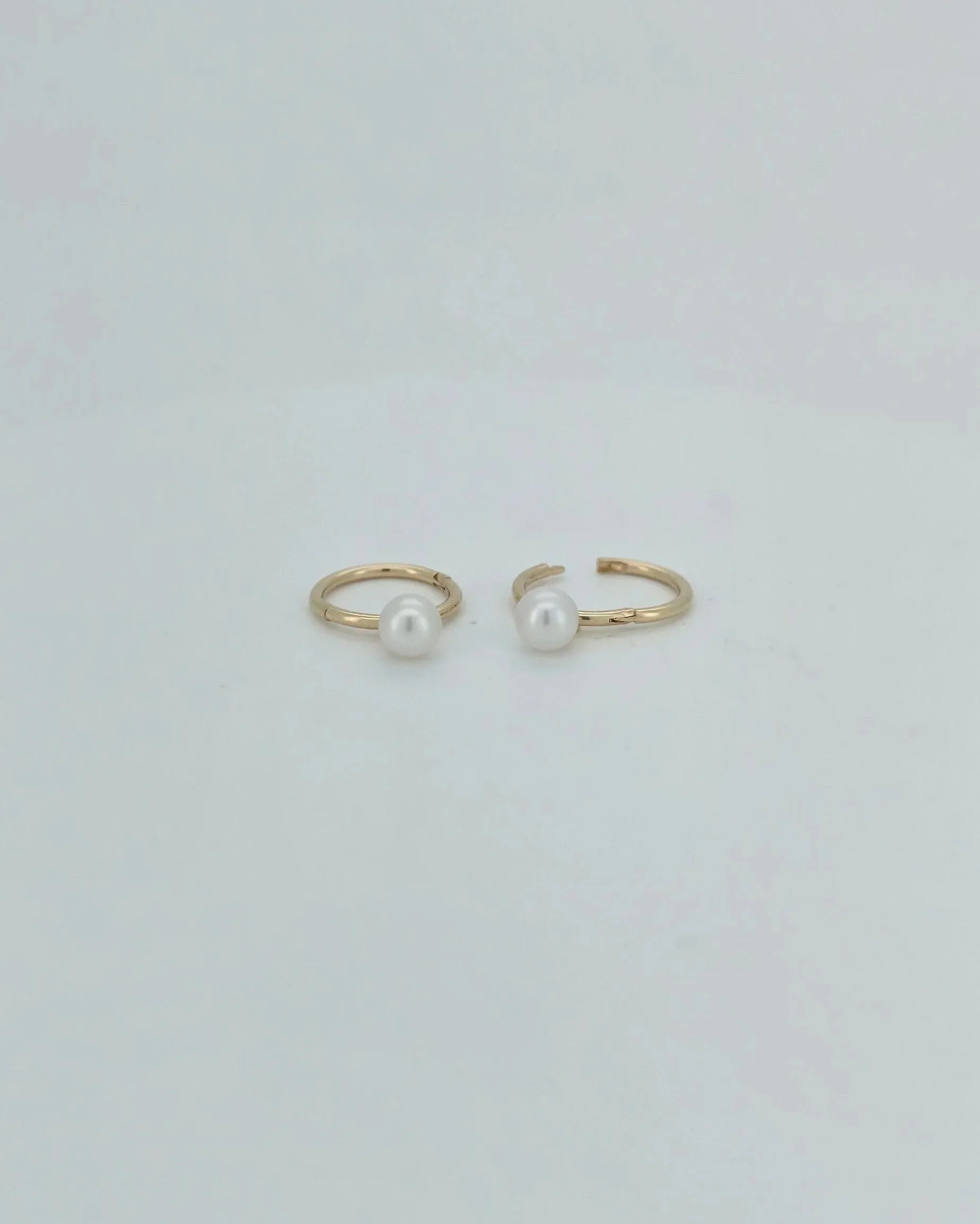 9ct Gold & Pearl Sleeper Earrings