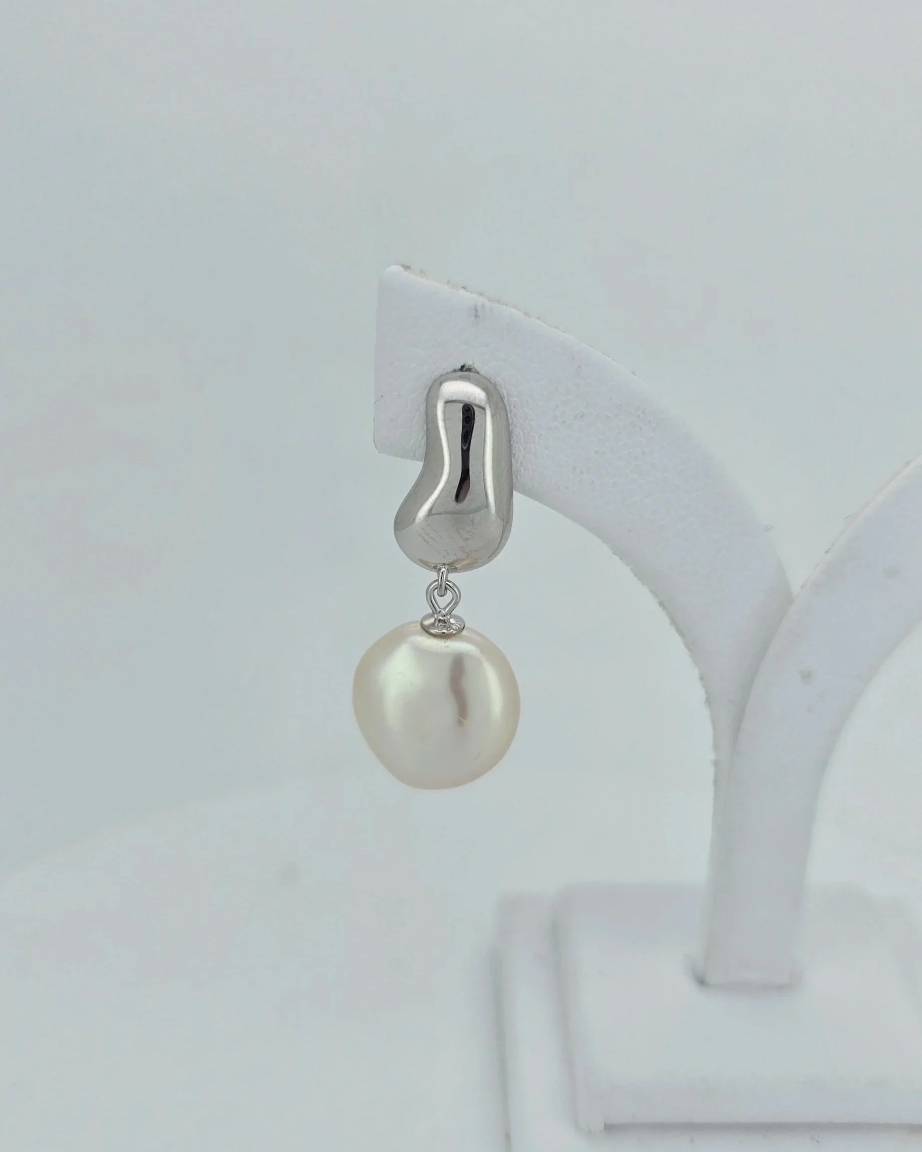 Sterling Silver Keshi Pearl Drop Earrings