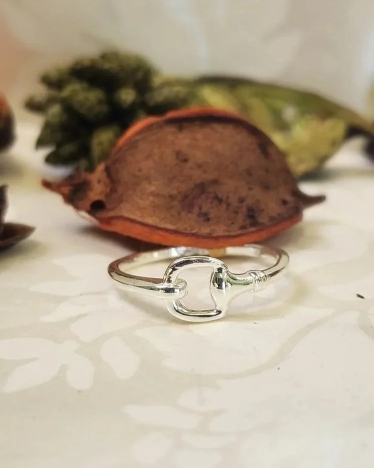 Silver Horse Snaffle Ring
