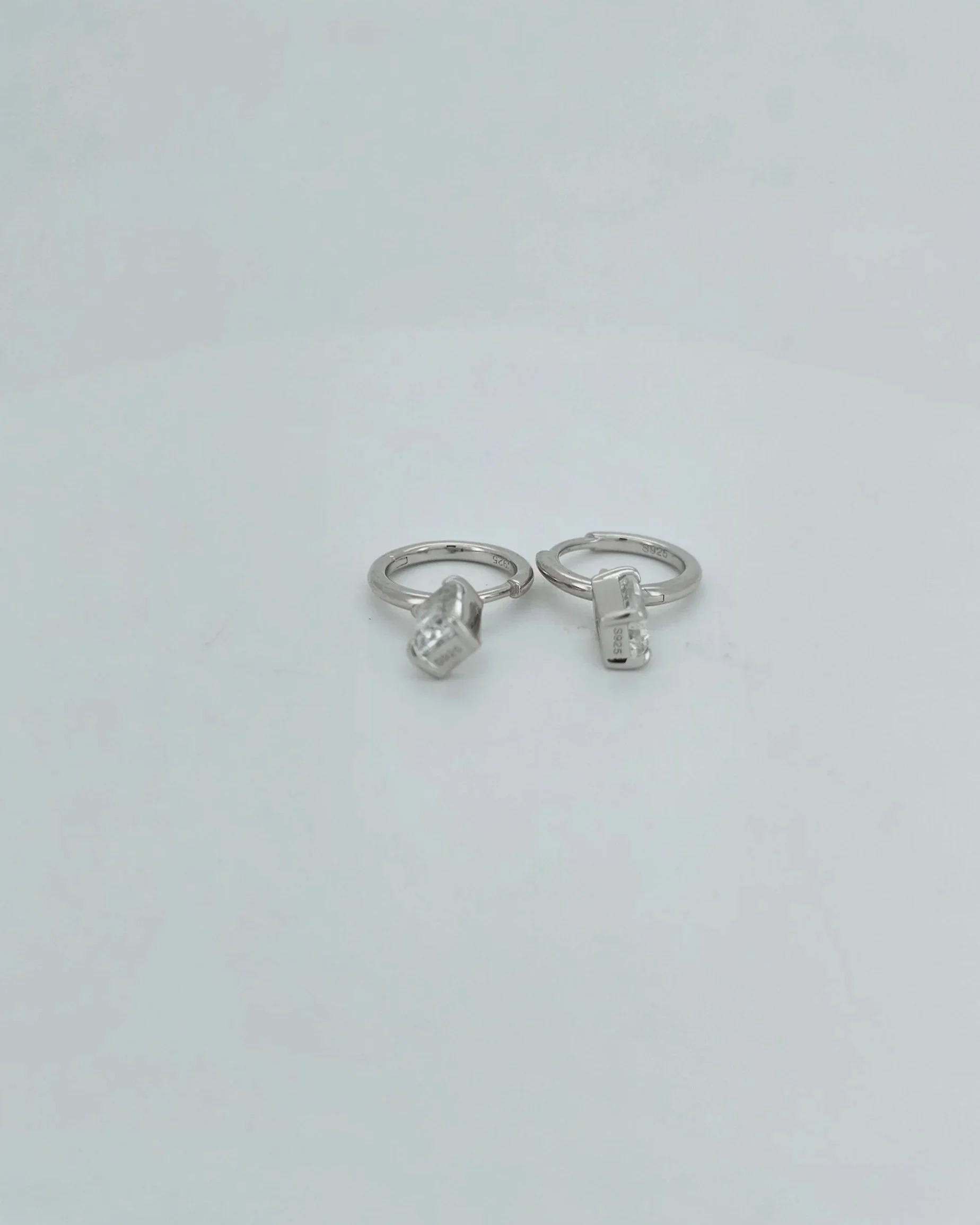 Sterling silver Topaz Drop Huggie Earrings