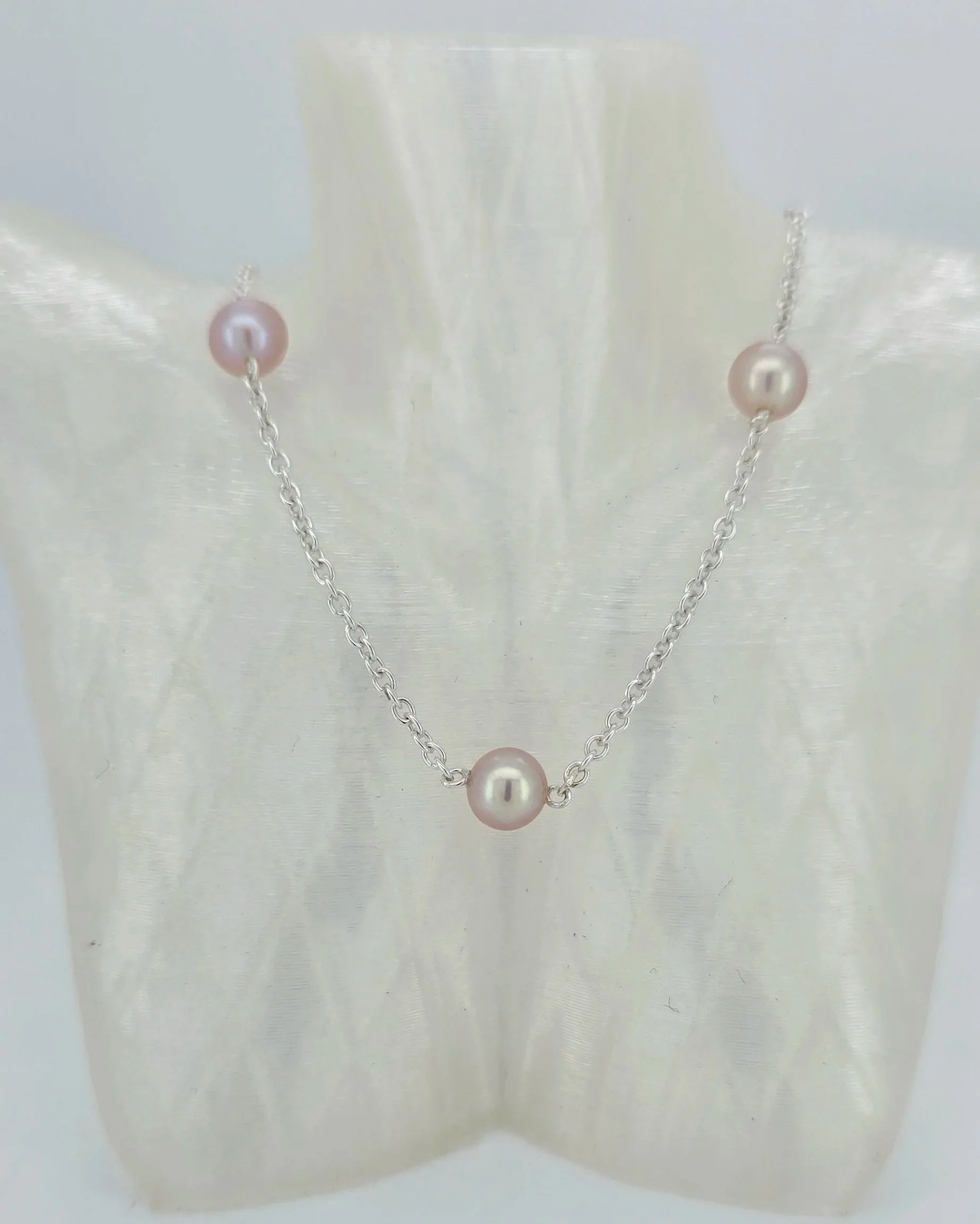 Sterling Silver Pearl Chain Necklace