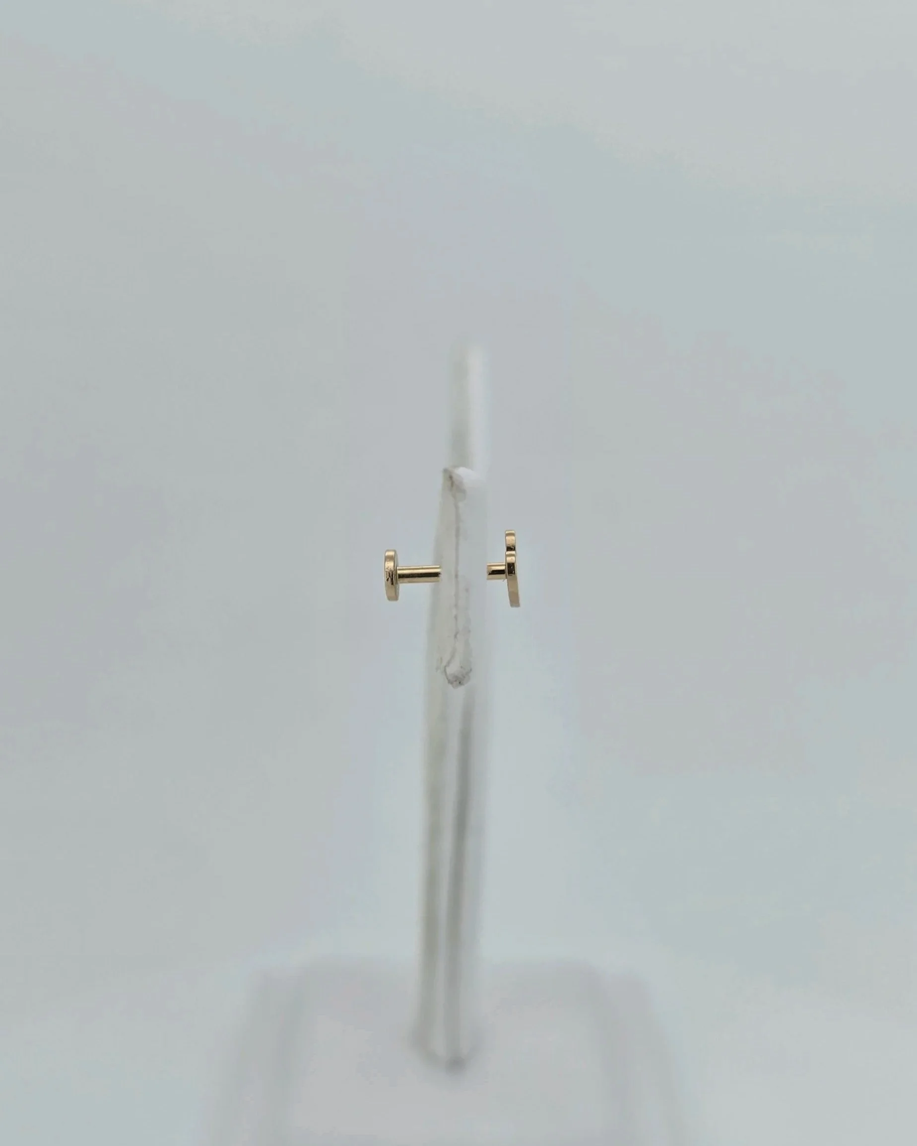 14ct Yellow Gold Heart Disc Studs with flat backs