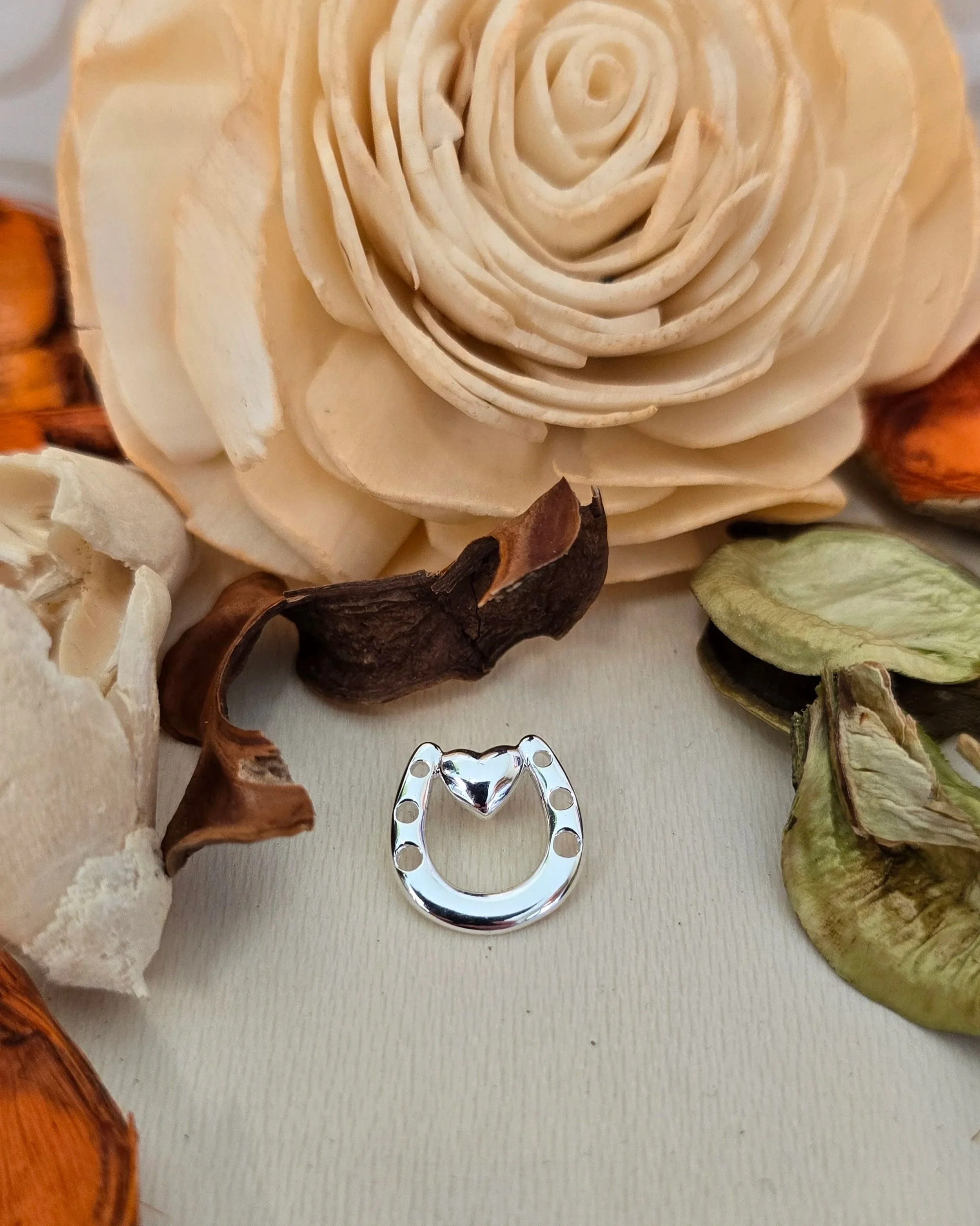 Silver Horseshoe Heart Pendant