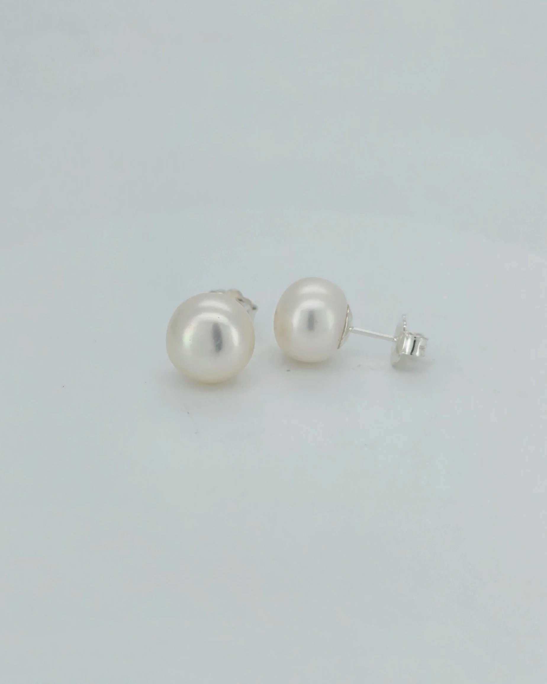 Sterling Silver Pearl Stud Earrings