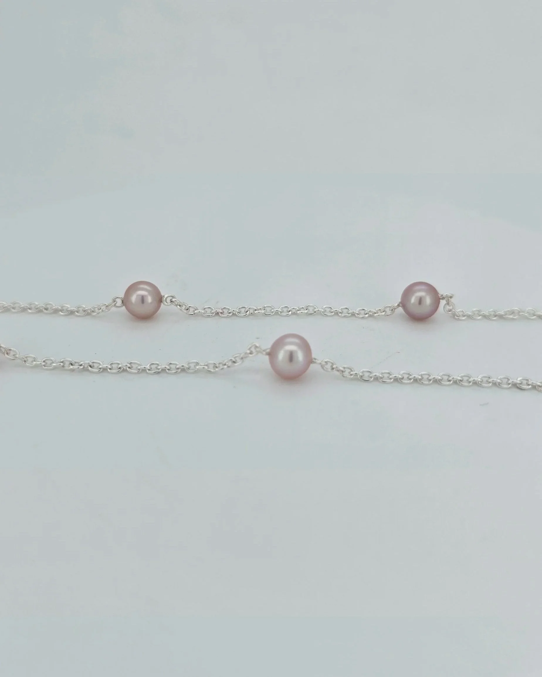 Sterling Silver Pearl Chain Necklace