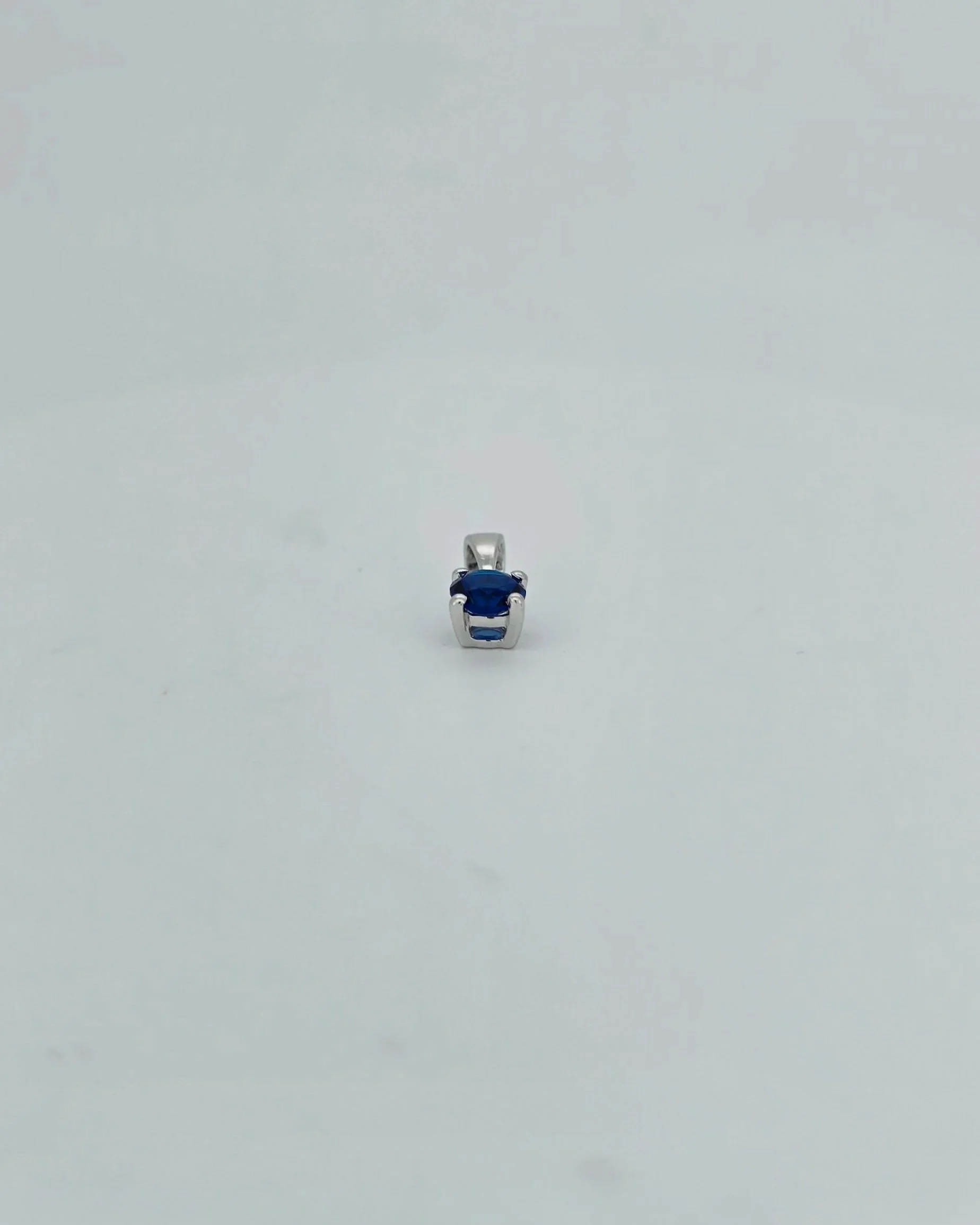 Sterling Silver Synthetic Sapphire Pendant