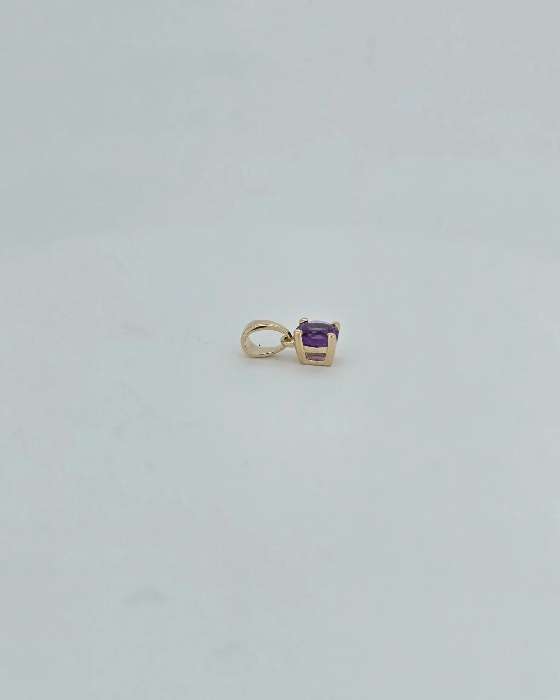 9ct Yellow Gold February Birthstone Amethyst Pendant
