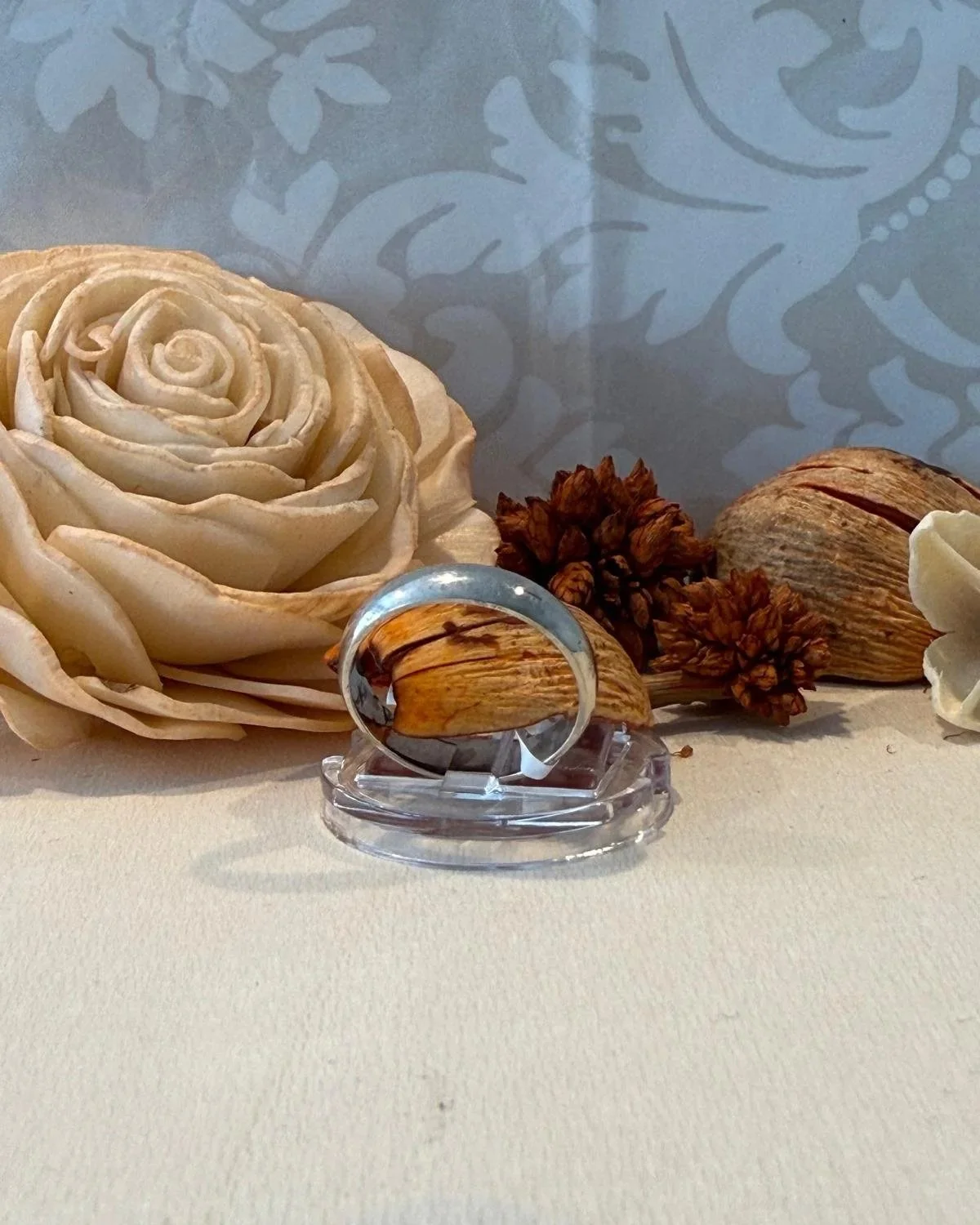 Silver 4mm Half Round Band