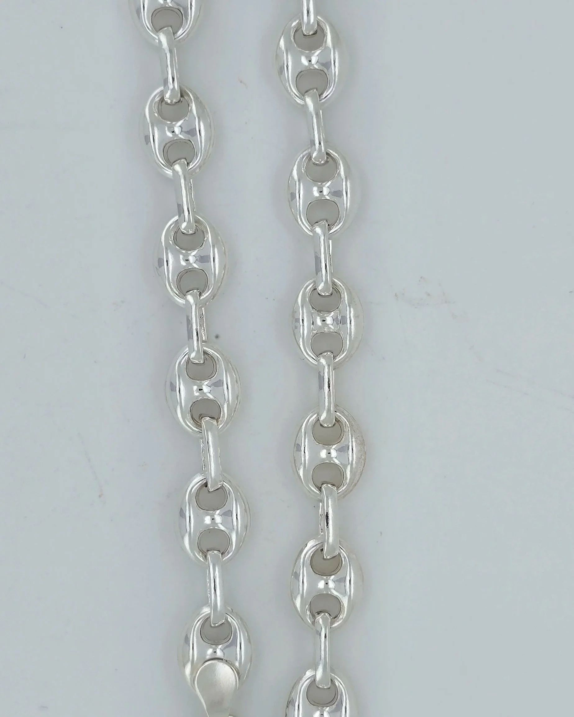 Silver Puffed Mariner Anchor Bracelet