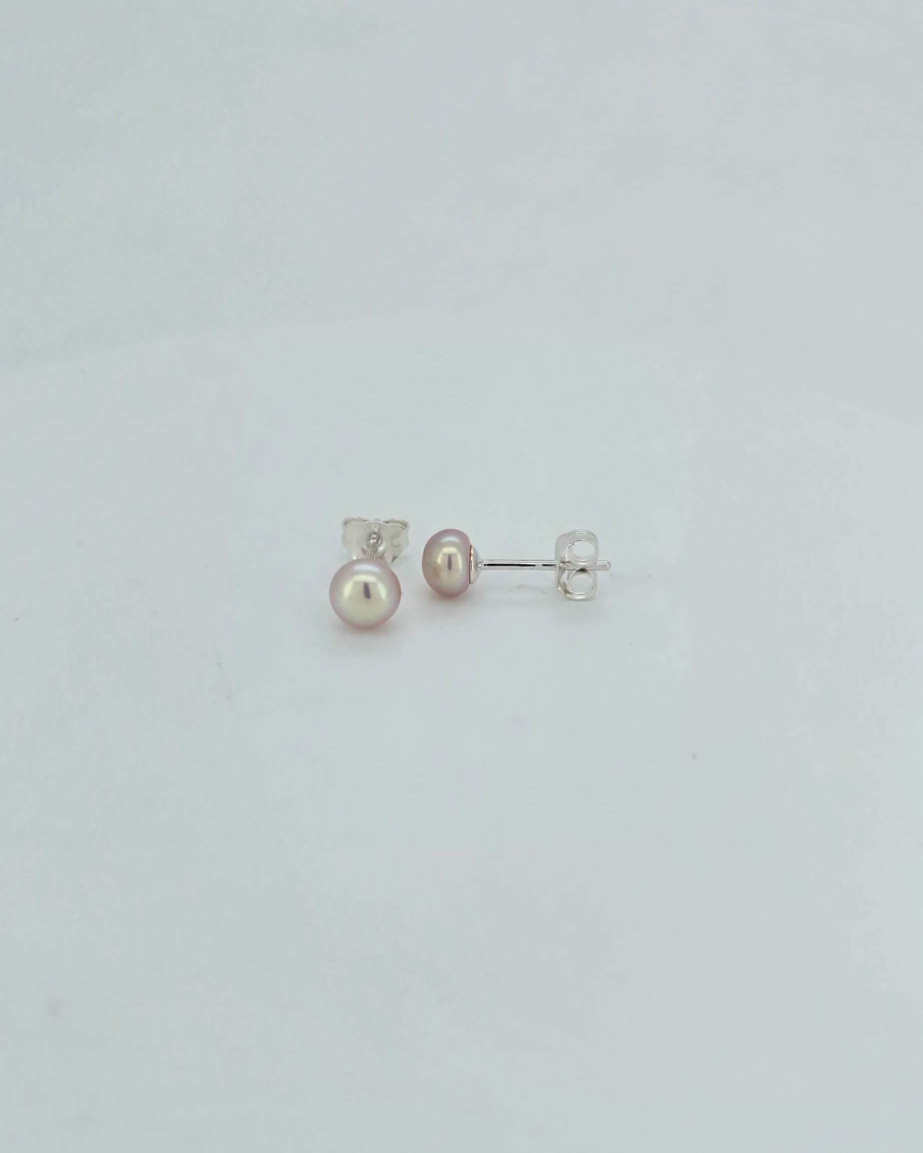 Sterling Silver Pearl Stud Earrings
