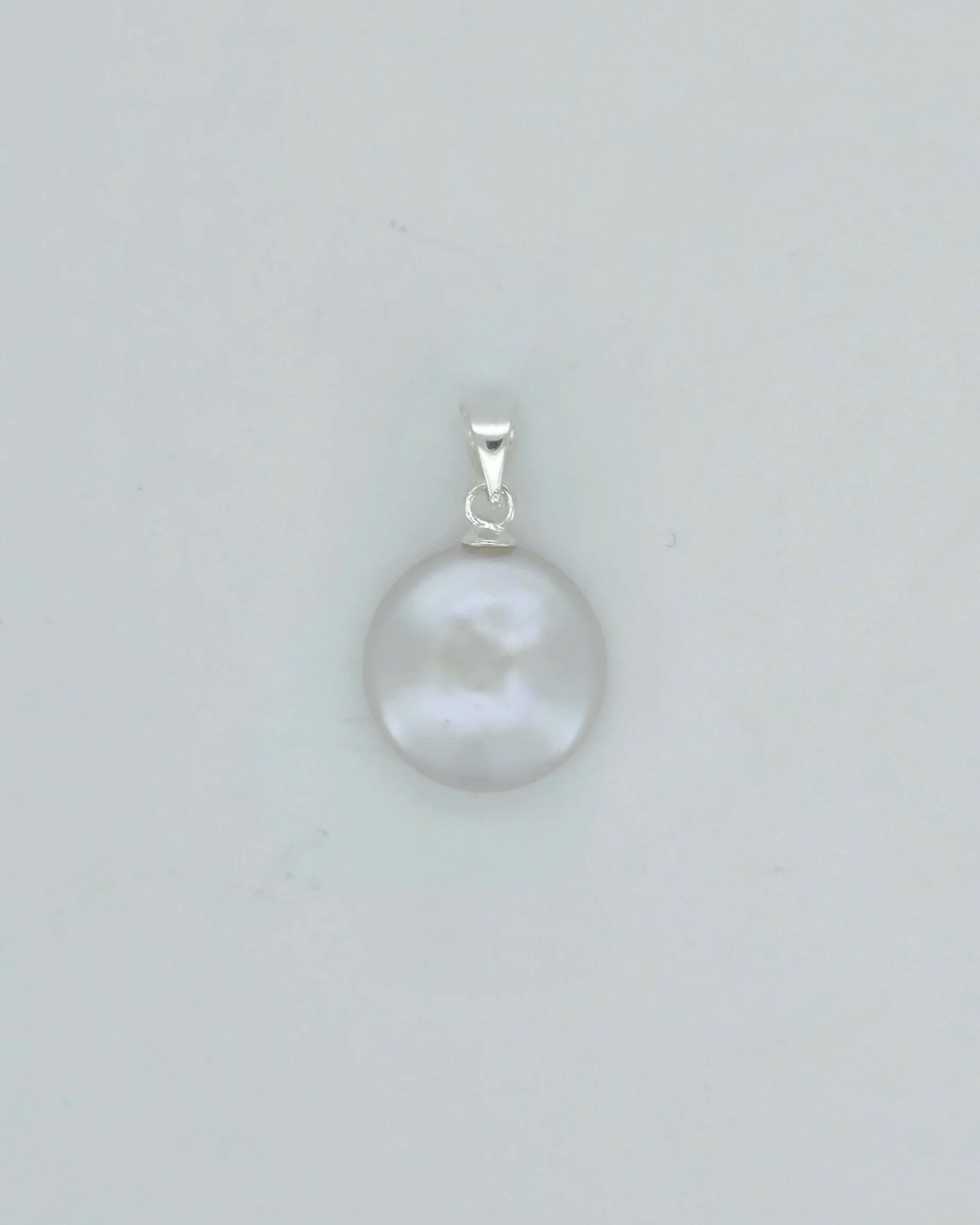 Sterling Silver Coin Pearl Pendant