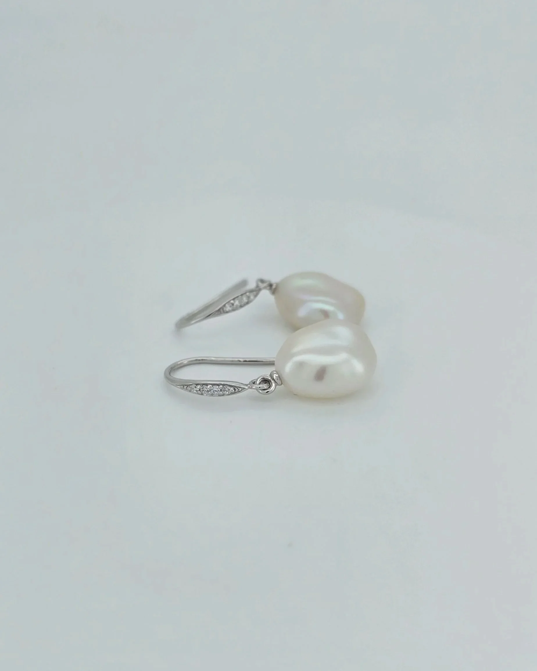 Sterling Silver Keshi Pearl Earrings