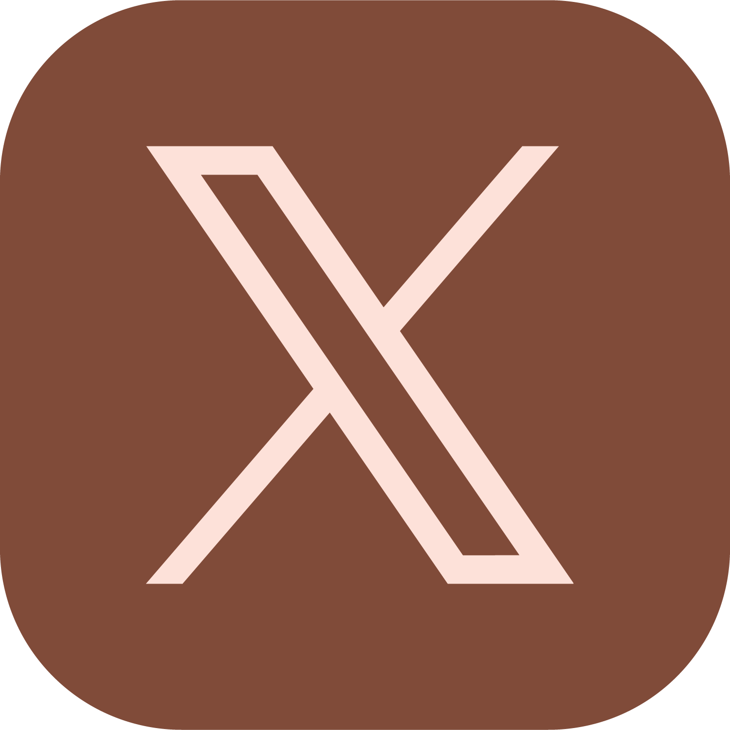 Logo with a stylized letter X on a brown rounded square background.