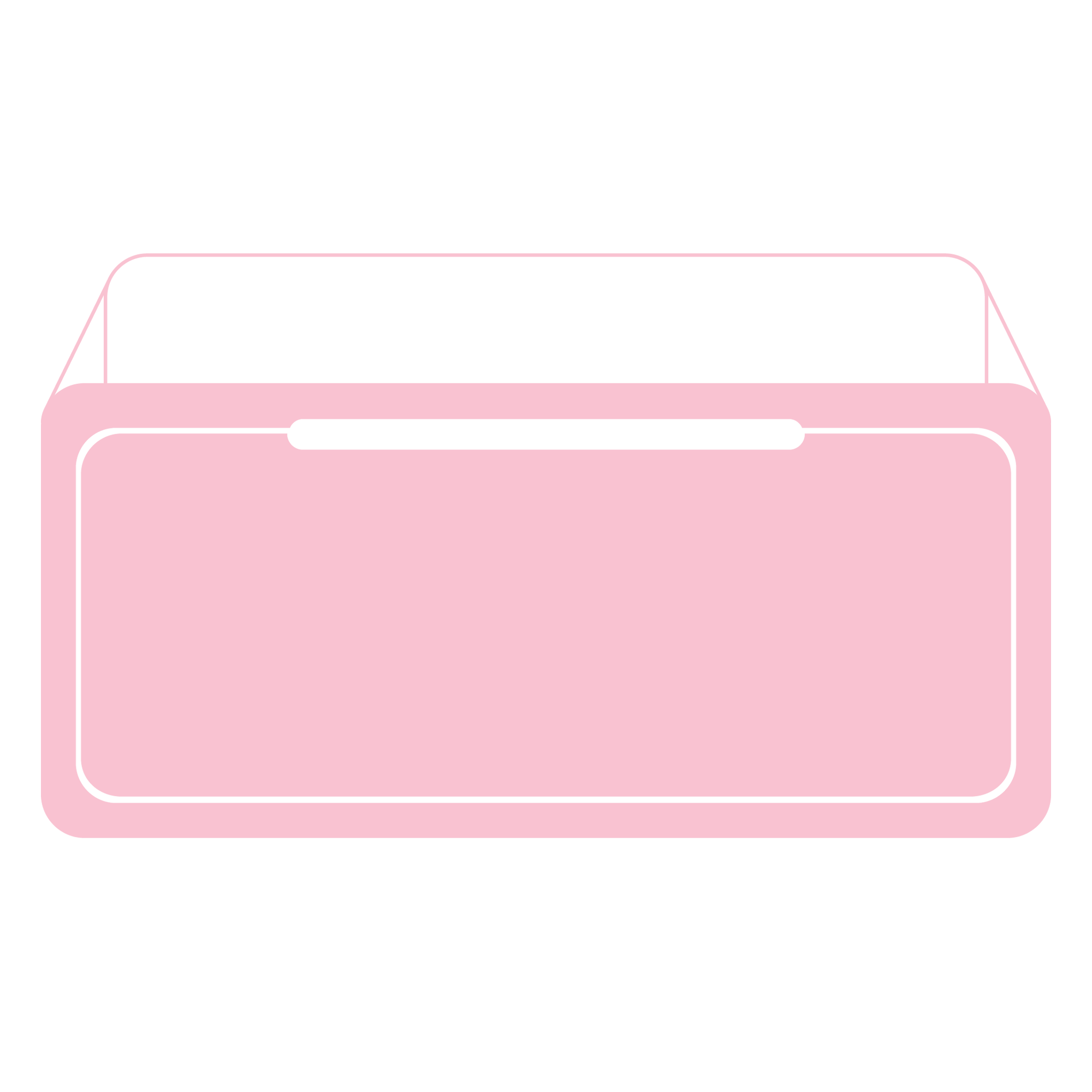 Illustration of a pink vintage sight-seeing bus with a black roof and large front window.