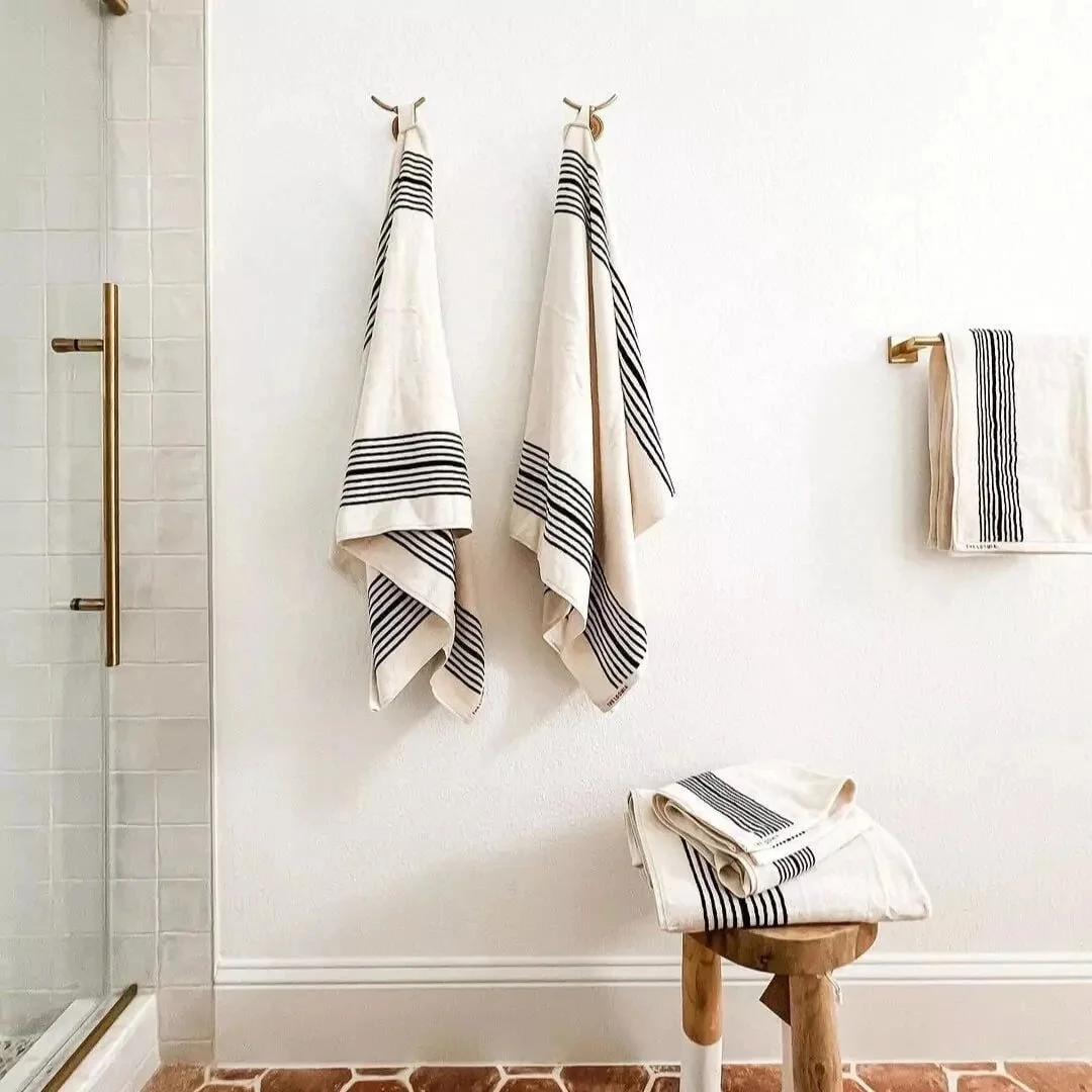 Striped Terry Cotton Turkish Bath Towel {set of 4}