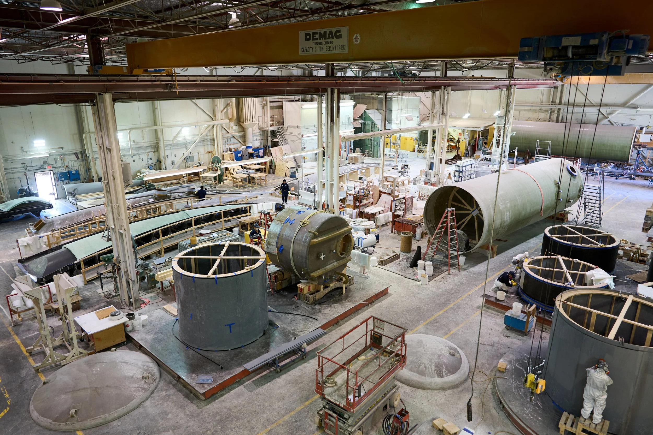 Industrial photography for RPS Composites manufacturing facility