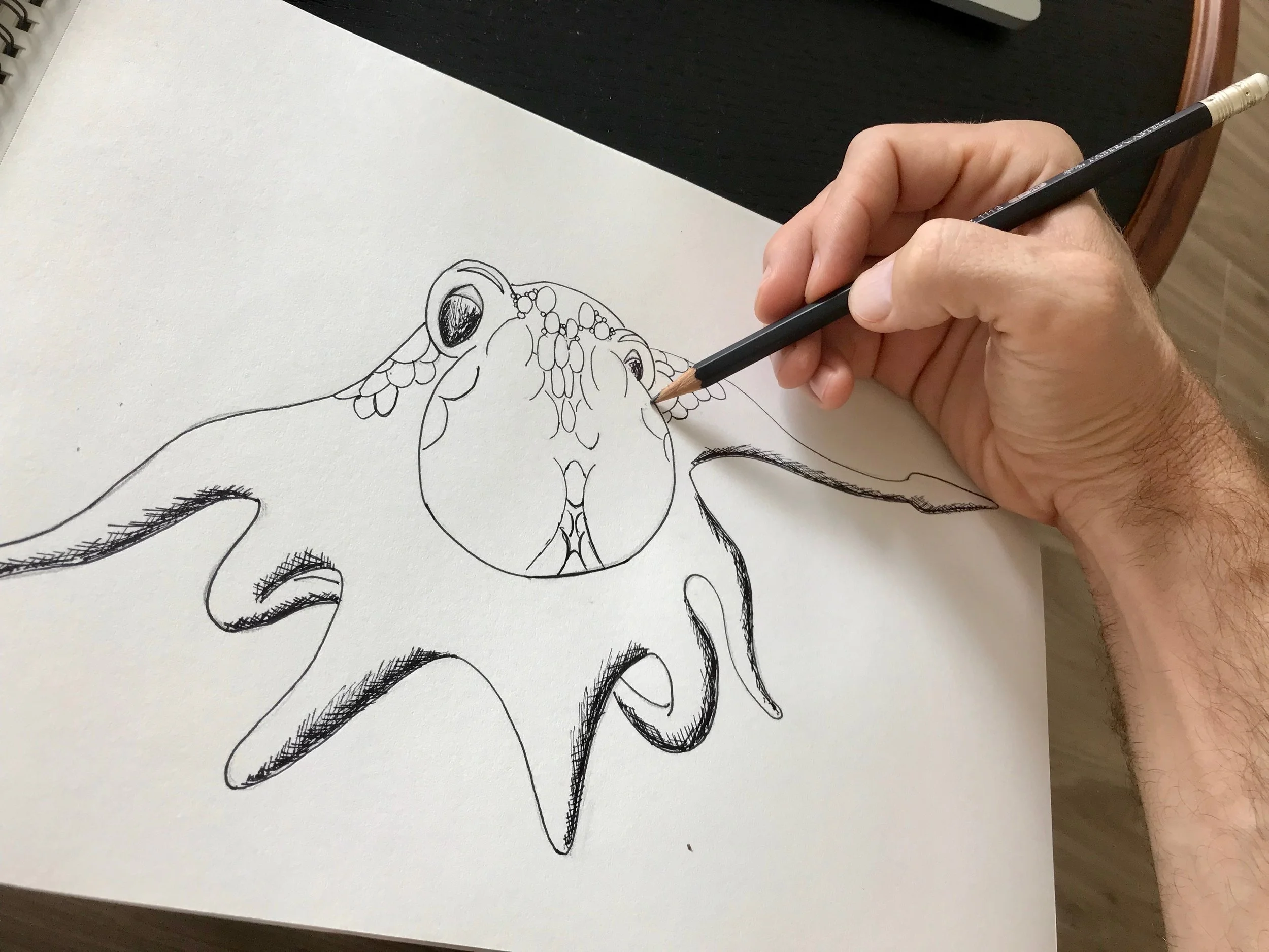 Working on the Octopus from Dark the Shark
