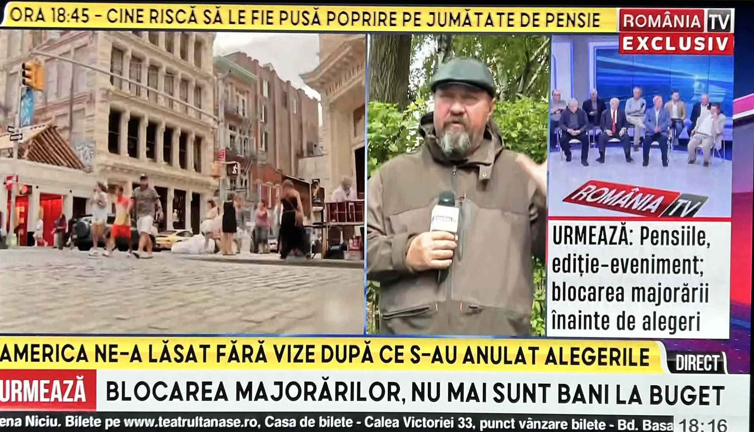 Screen capture Romanian TV station: America left us without visas after the elections got cancelled