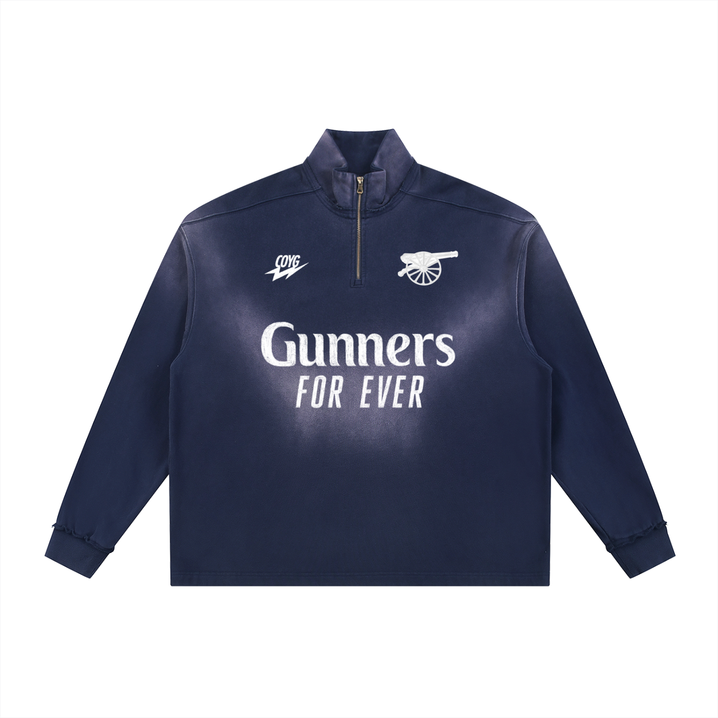GUNNERS FOREVER SUN FADED QUARTER-ZIP SWEATSHIRT