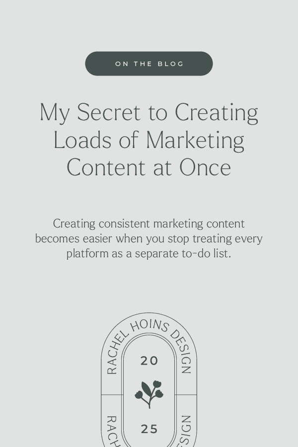  content repurposing strategy, how to batch create content, small business marketing systems, marketing content workflow, content creation efficiency, blog email instagram repurposing, marketing category rotation, sustainable marketing for entreprene