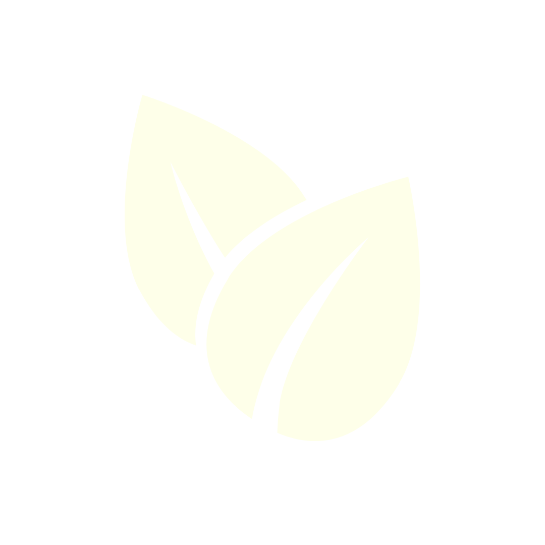 Stylized illustration of three white leaves on a black background.
