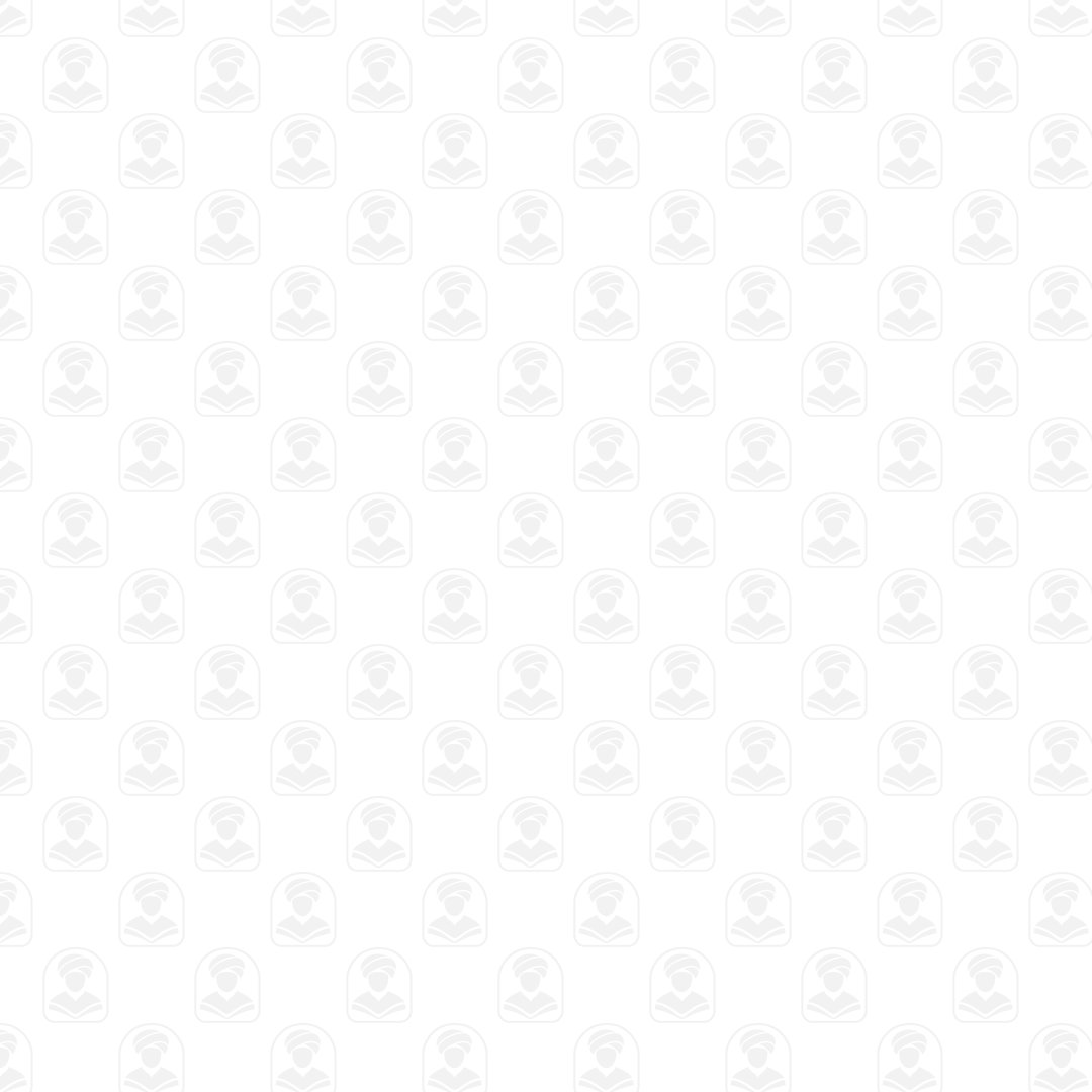 A blank background with a pattern of faint, white graduation cap icons and human figures with mortarboards.