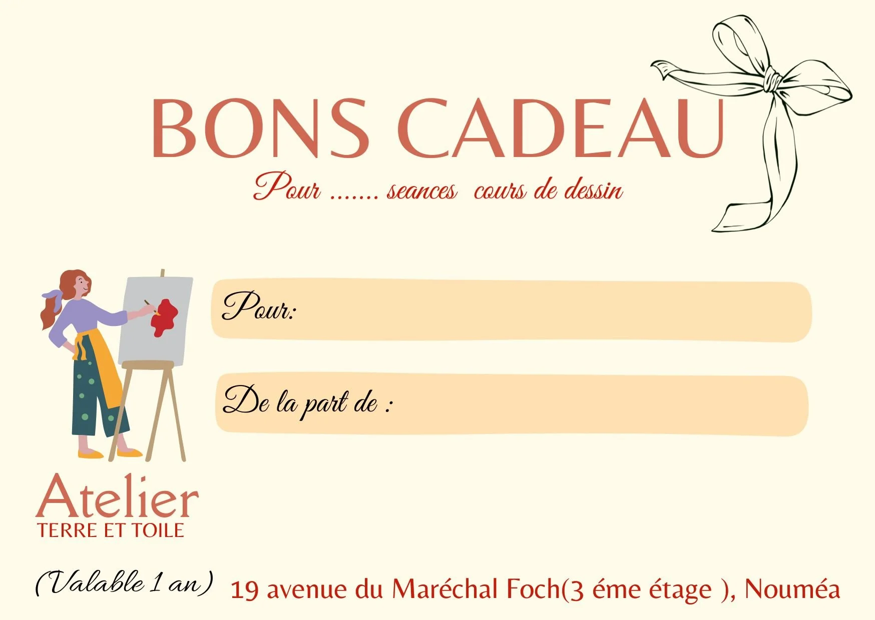 Carte Cadeau – Cours de Dessin