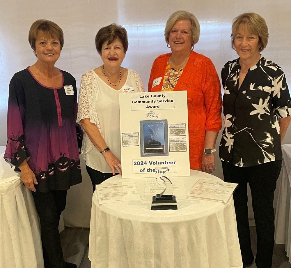 Karen Edmiston, Janet White-Cofer, Pat Robuck & Suzanne Lubera - HHLC  Winner of the Lake County Community Service Award for 2024