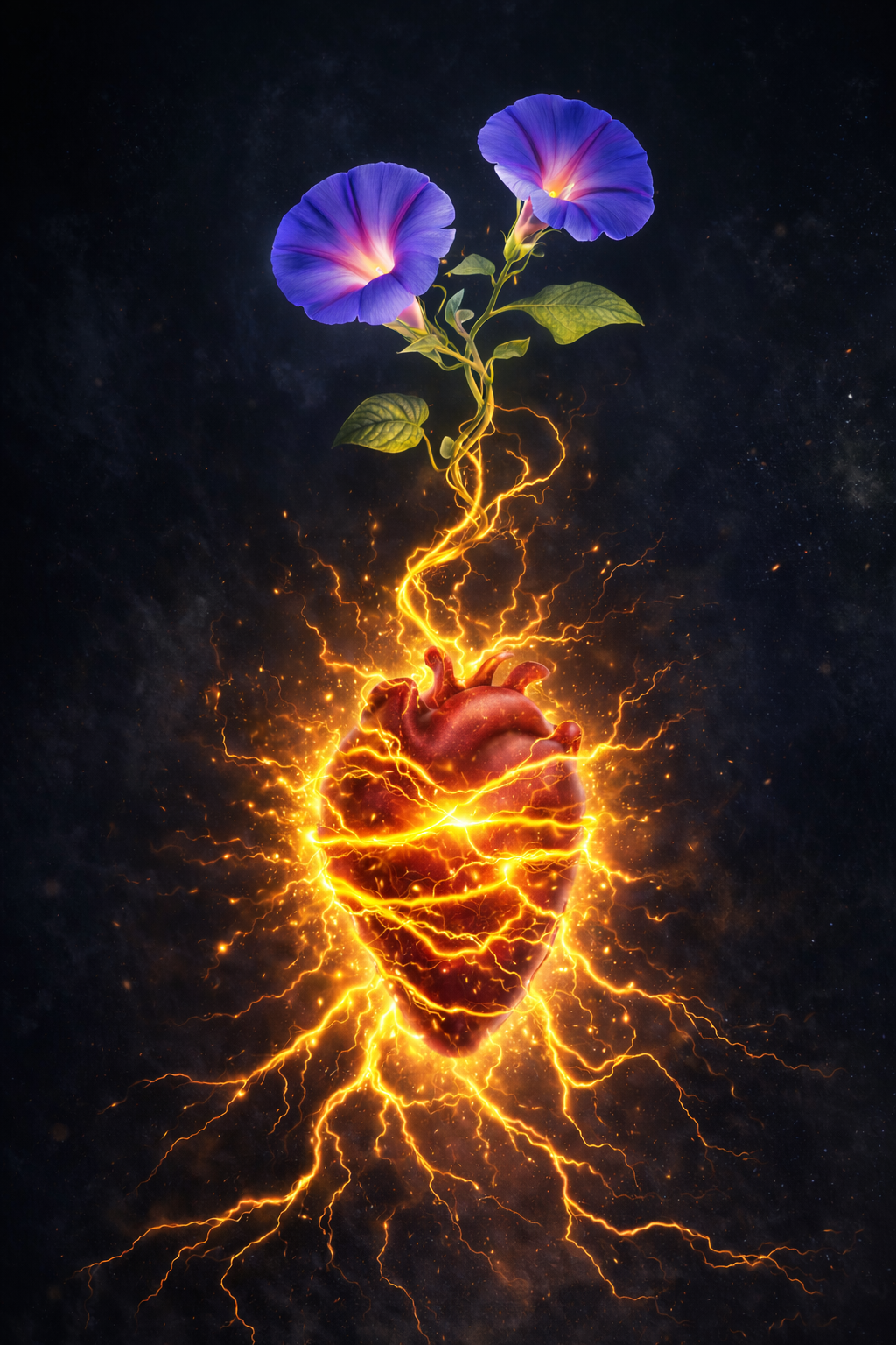 A visual interpretation of bindweed love, where something that could not be released becomes something that blooms.