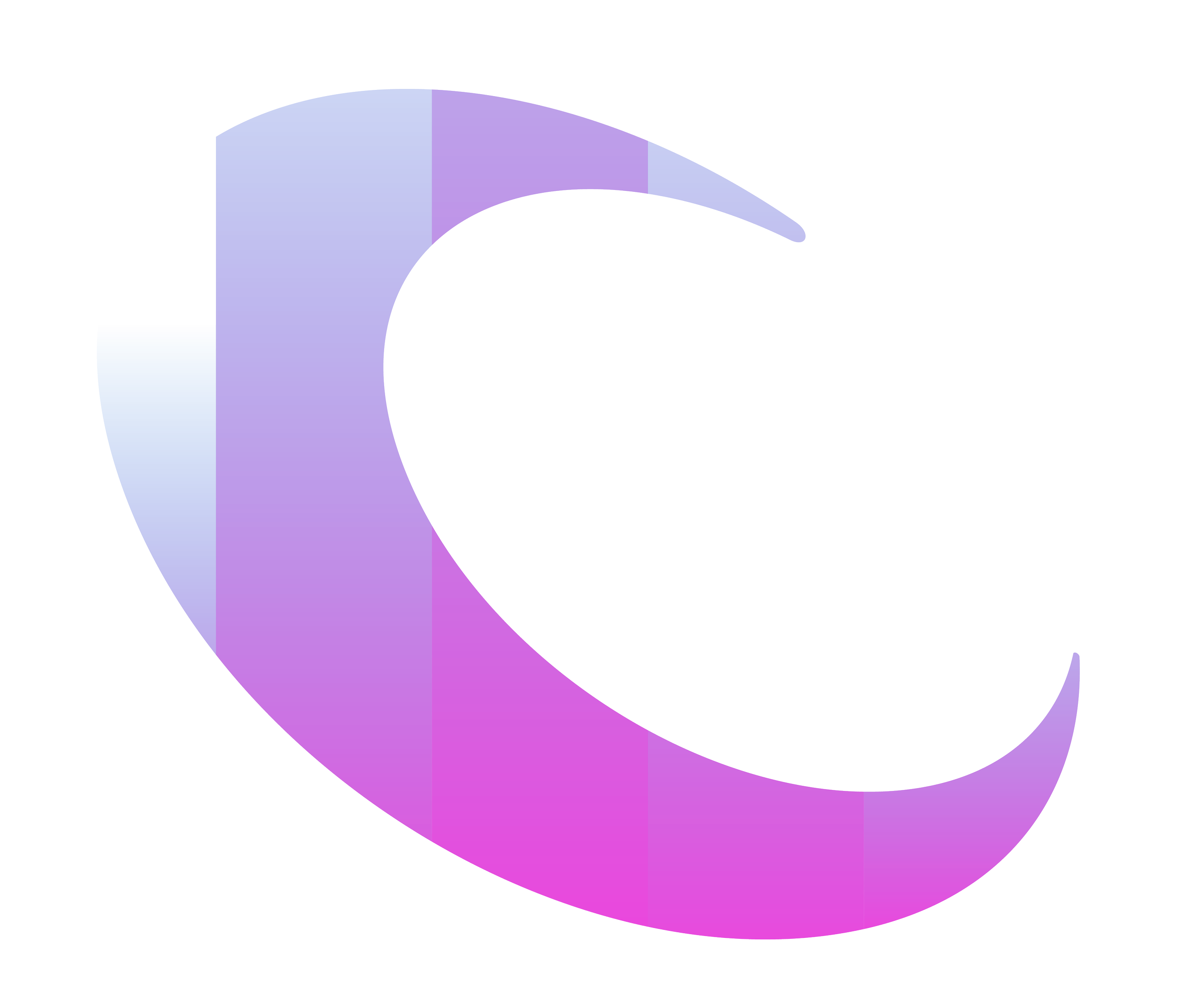 A distorted and glitched pie chart with segments in various shades of purple, blue, and white, displaying data labels and percentages.