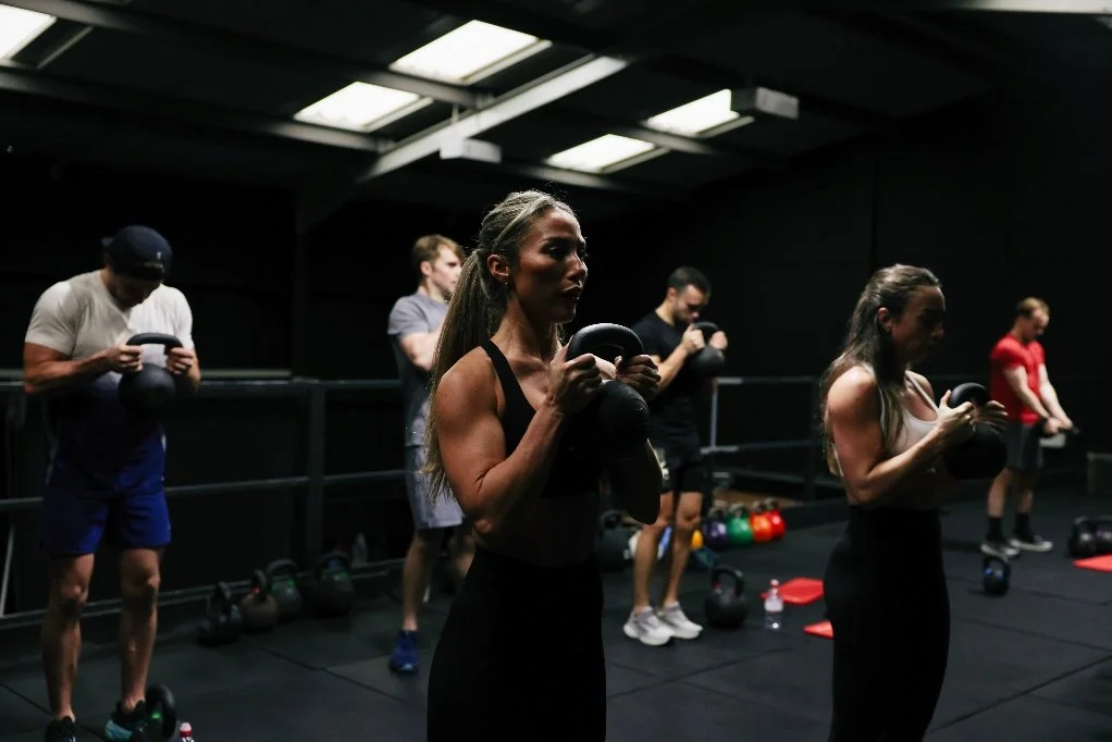 Group kettlebell classes in Liverpool with members training together