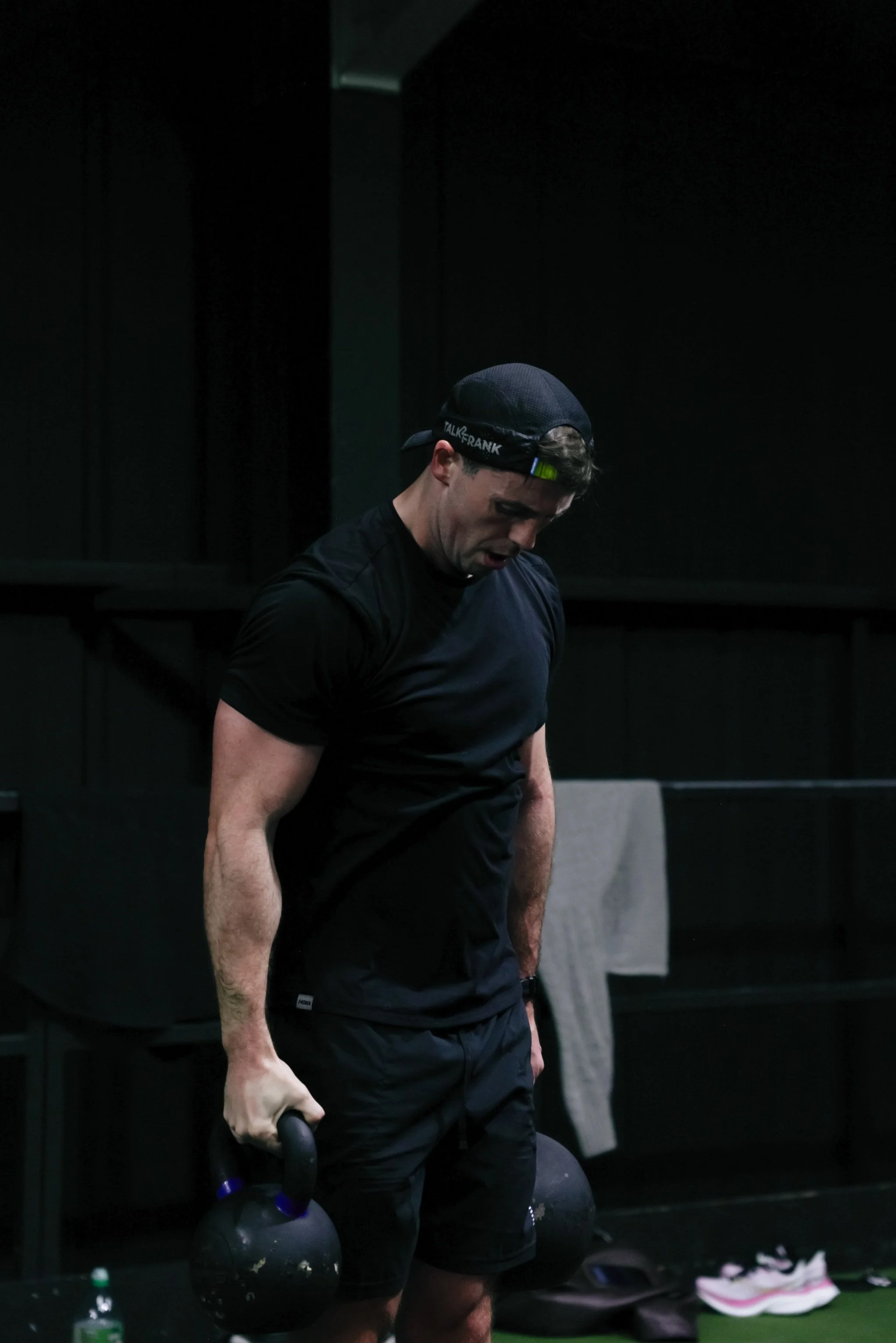 Liverpool personal trainer demonstrating kettlebell workout during one-to-one gym training session