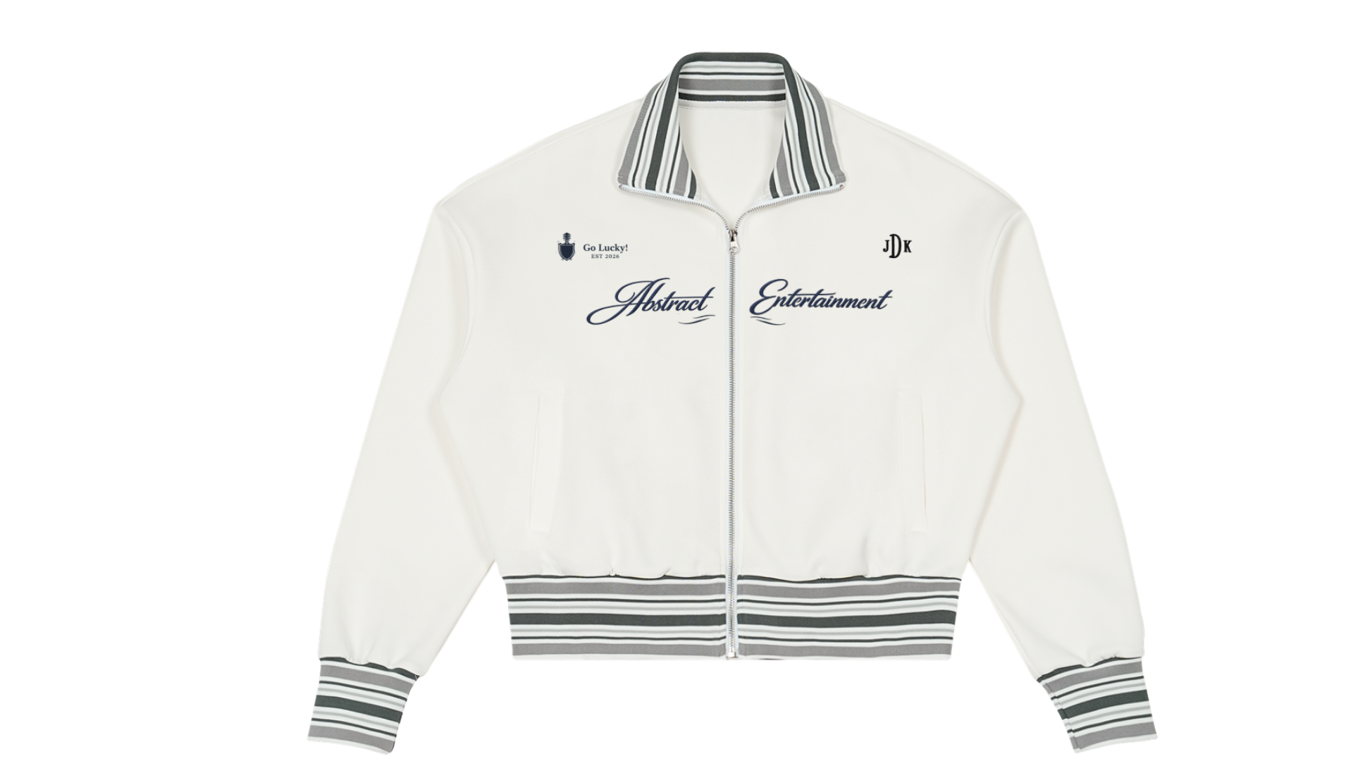 Go Lucky! Striped Rib Collar Zip Jacket - Vol. 1