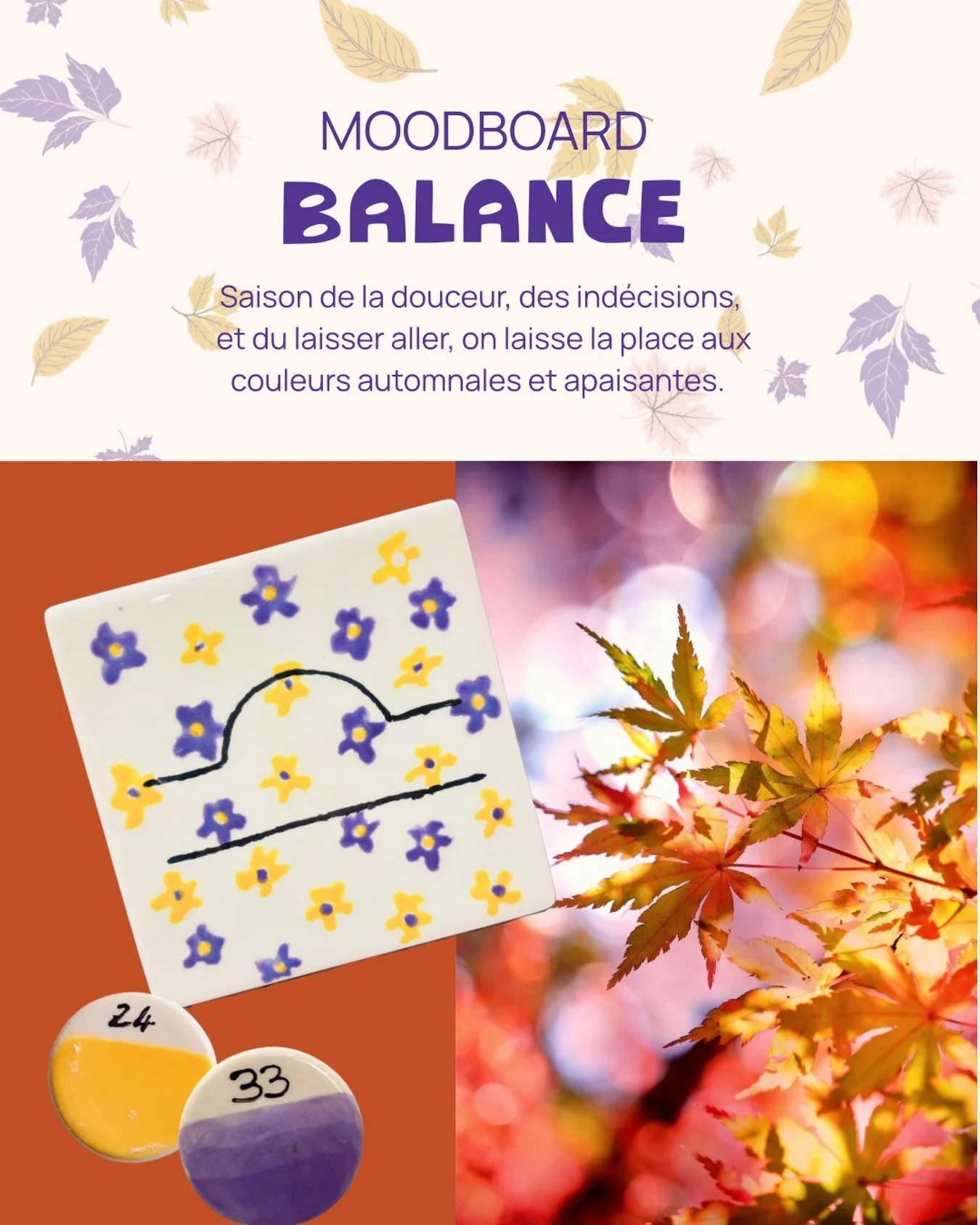 ♎️ La saison de la balance, on cherche l&rsquo;&eacute;quilibre, et &agrave; s&rsquo;entourer des jolies choses pour profiter des petits plaisirs du quotidien. Les couleurs se font plus douces, les journ&eacute;es ralentissent pour laisser place &agr