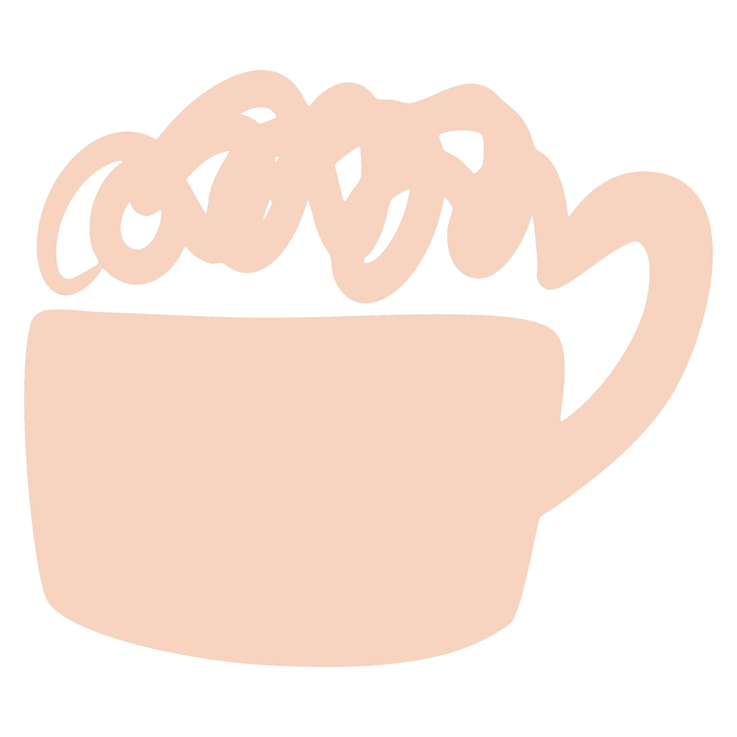 Une illustration stylisée d'une tasse de café avec de la crème fouettée.