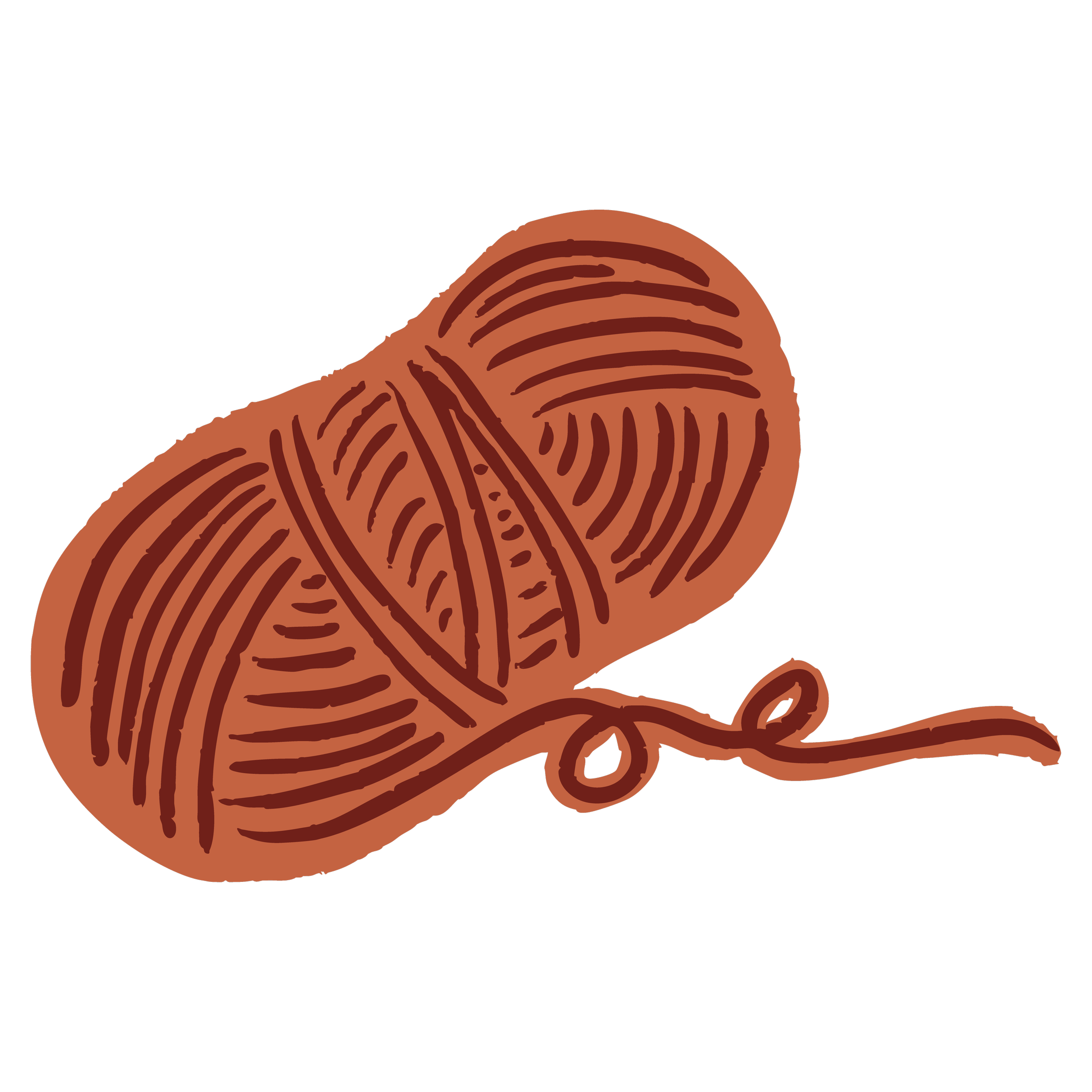 Pelote de laine orange.