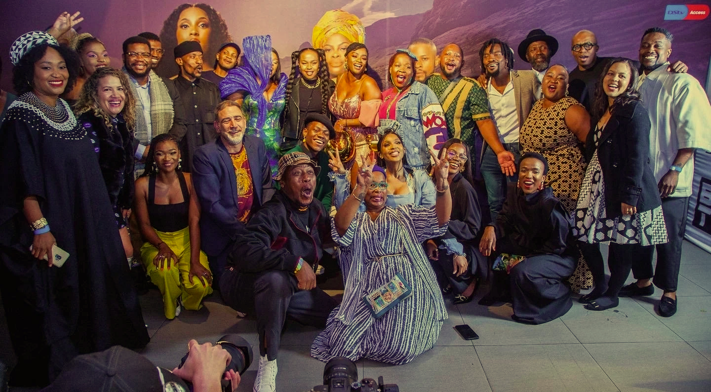 Monde Twala with the cast and crew of popular BET Africa daily drama, Queendom