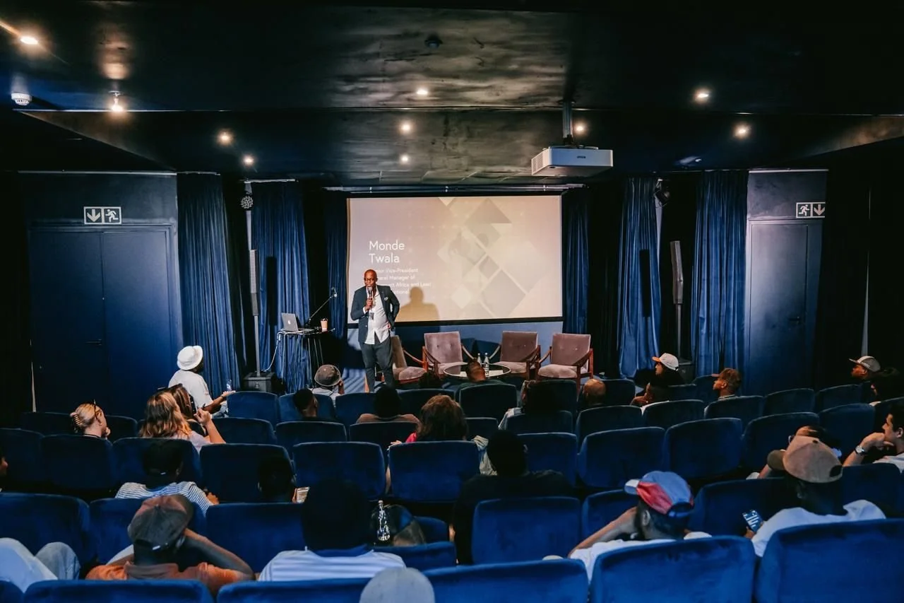 Monde Twala speaking at the Savanna Comic’s Choice Newcomer's Workshop, sharing his insights with up and coming comedians.